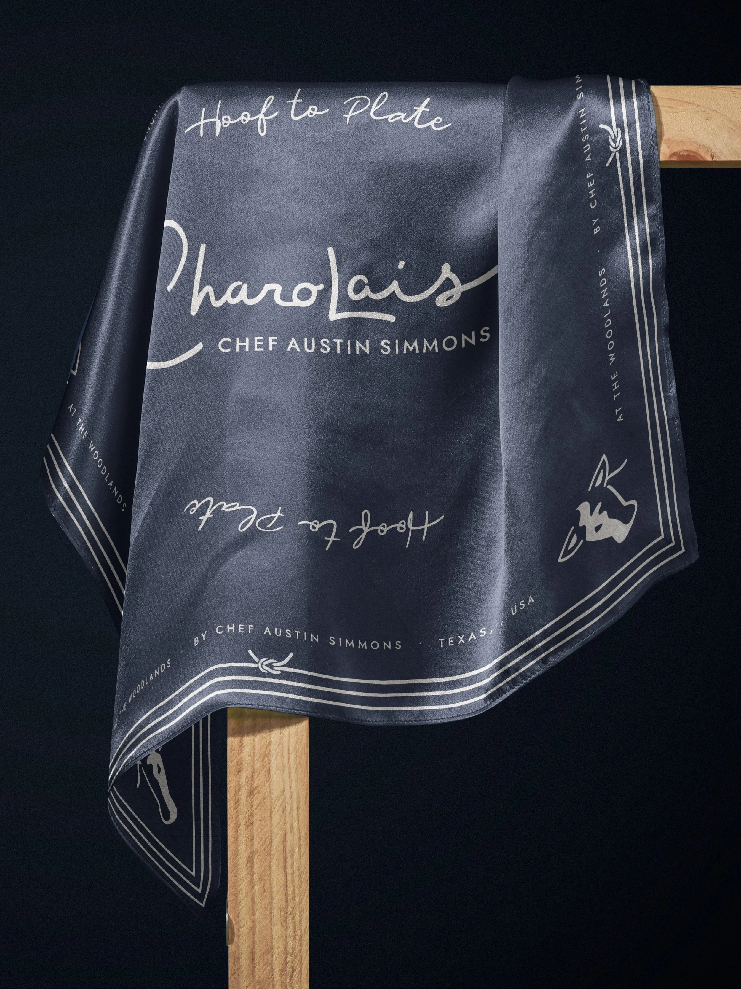 HiFi Brands created custom bandana and apparel for Charolais by Chef Austin Simmons a new steak experience in The Woodlands. 