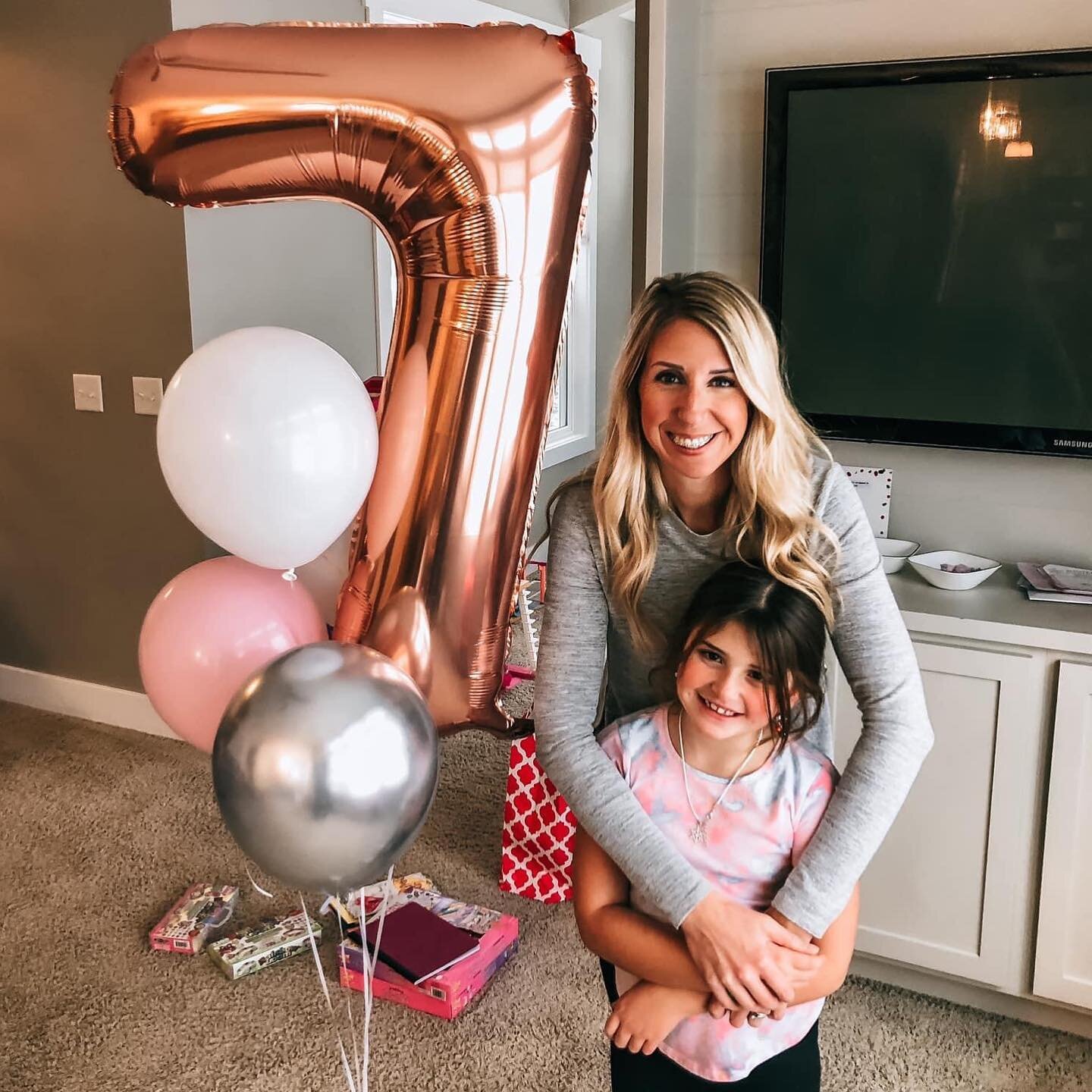 S E V E N. 🎉 

We were busy celebrating Sloane yesterday and I never got around to making a post. But this girl is certainly worth celebrating!! She had a fun party in December, so I didn&rsquo;t bring down her day while recovering. Yesterday was a 