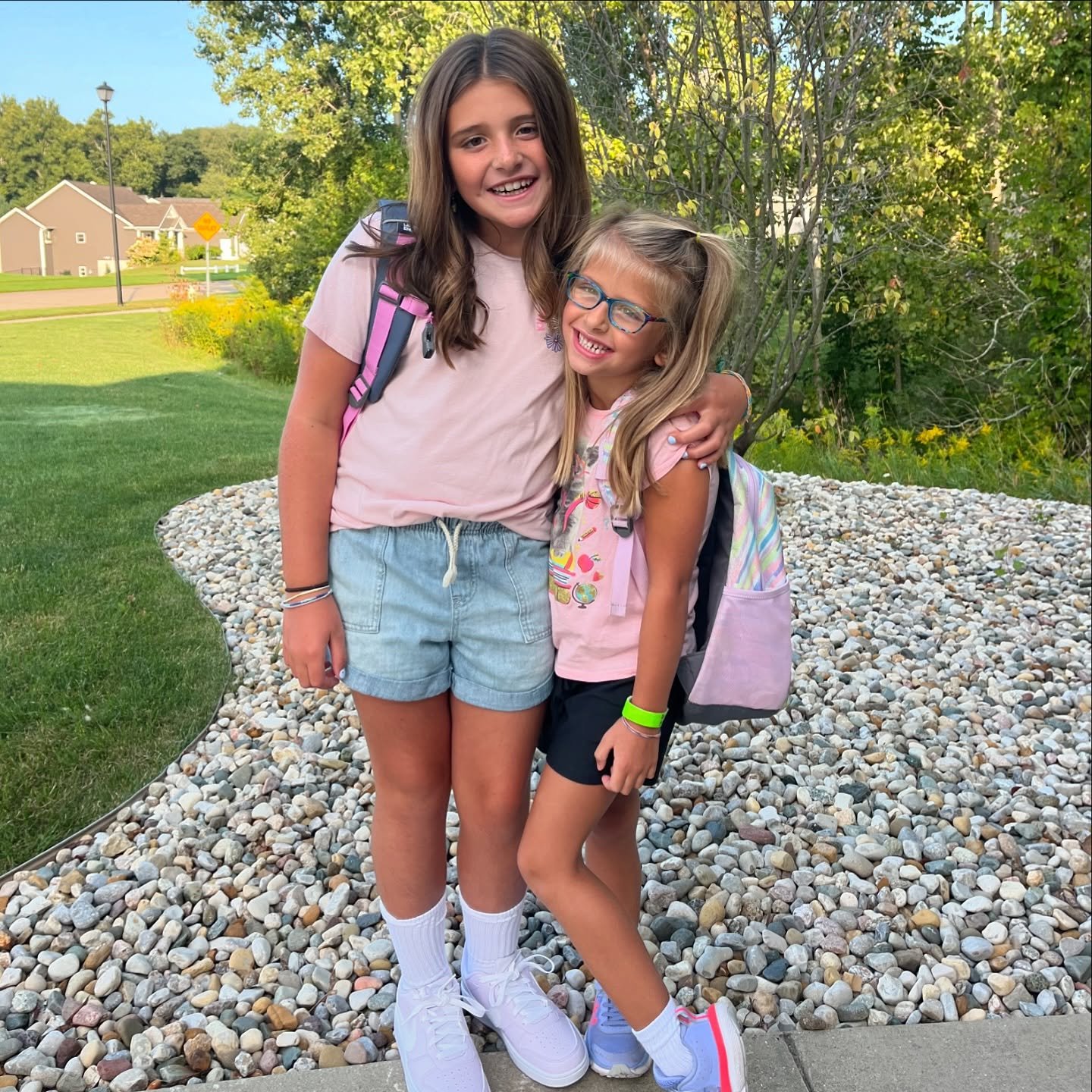 First day here we go! Kevin is off to a new building for 5th grade and an early start time, Sloane is excited for 3rd grade and Penelope is joining Sloane in the elementary school for kindergarten and she couldn&rsquo;t be more excited!! 

I was not 