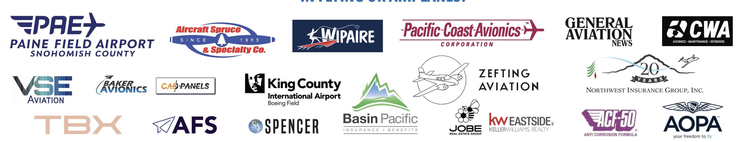 Aviation business supporters make this event possible