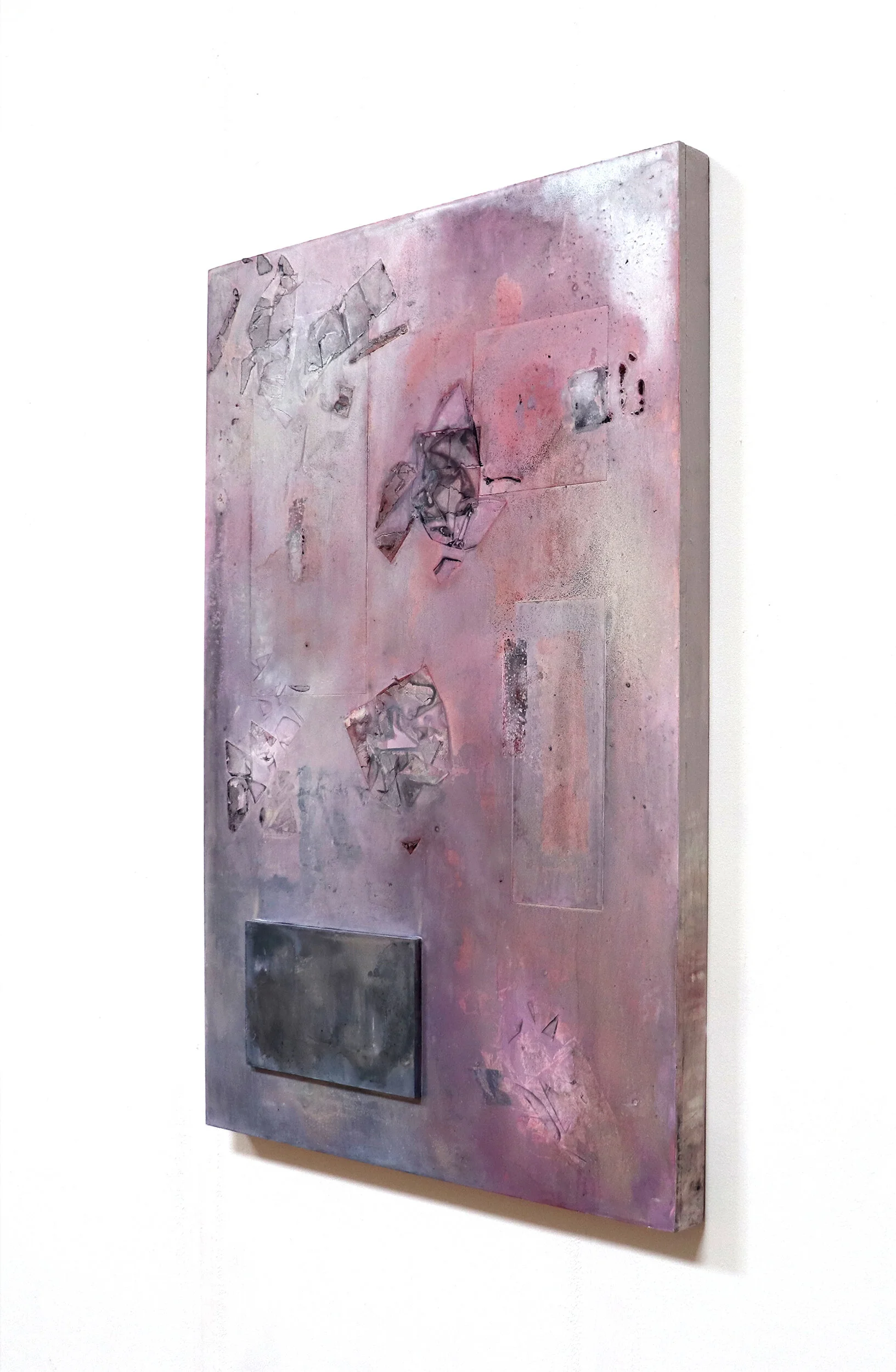Escape Room, 2021, Oil, Acrylic and Paper on Wood, 80x120cm