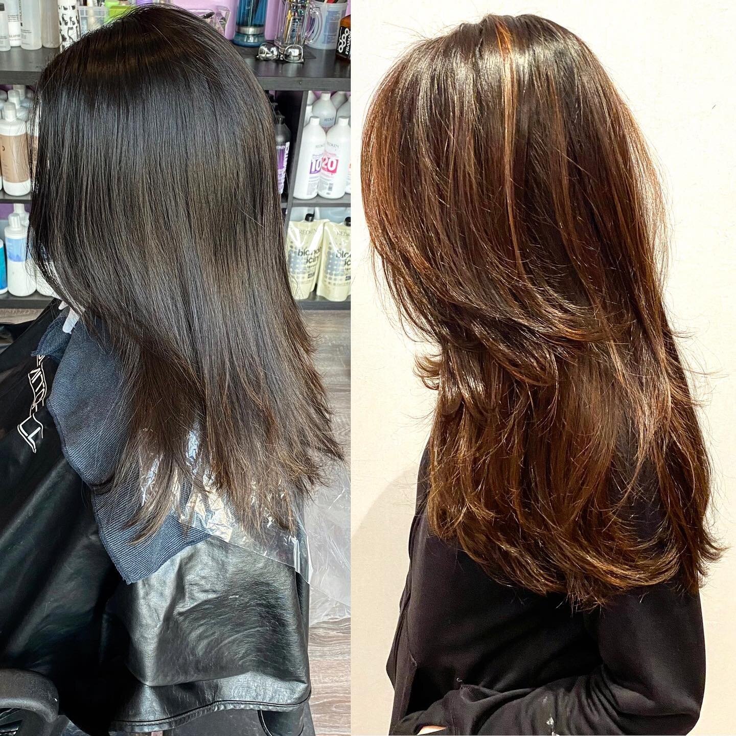 Color &amp; Cutting to make the hair look longer🤔🤔🤔😱It&rsquo;s a gift🥰😍🥰.⁣
#balayagehair #hair #americansalon #hairgoals #brownhair #balayagehighlights #blondespecialist #hairstylist #blondehair #haircut #balayage #balayageombre #beforeandafte