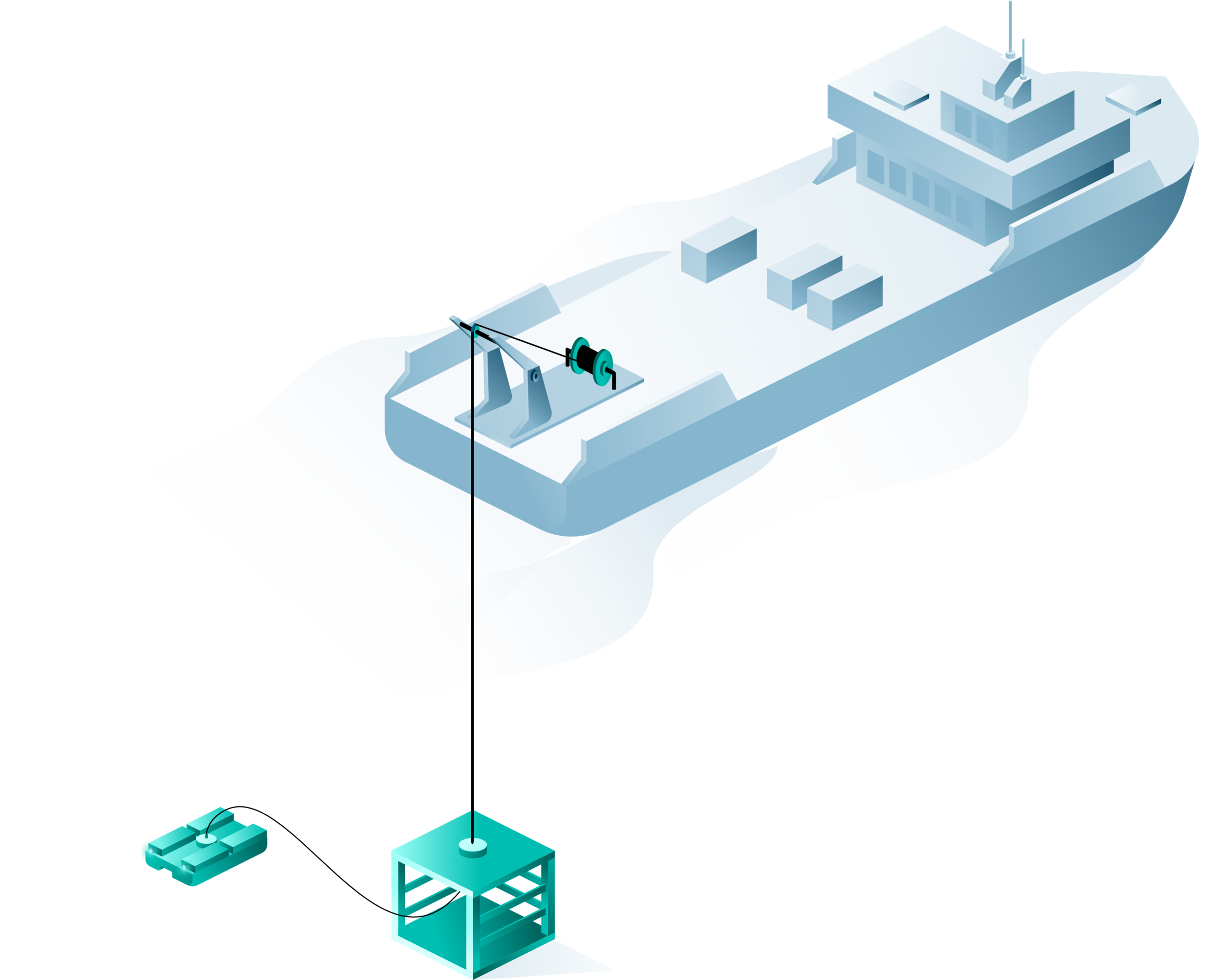 Isometric illustration of an industrial facility with a control room, machinery, and equipment.