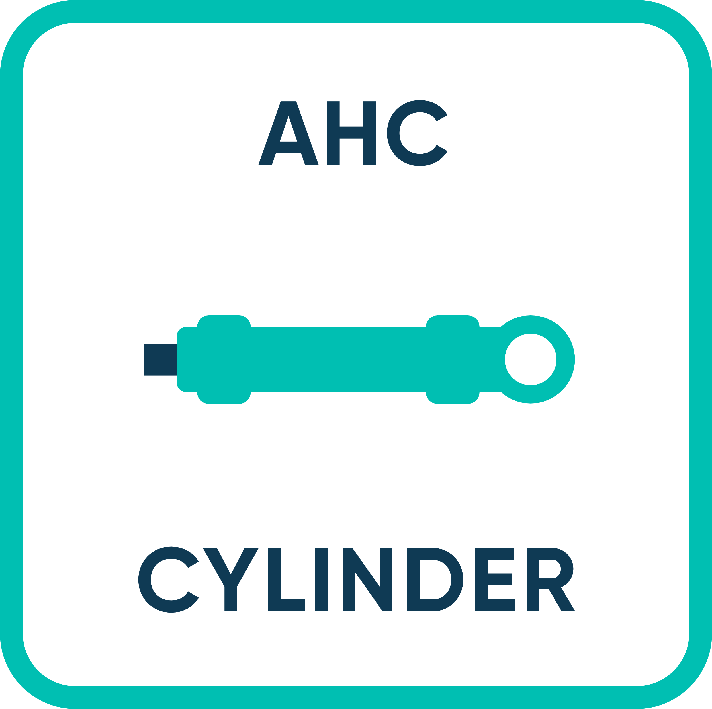 teal and blue Icon showing AHC Cylinder