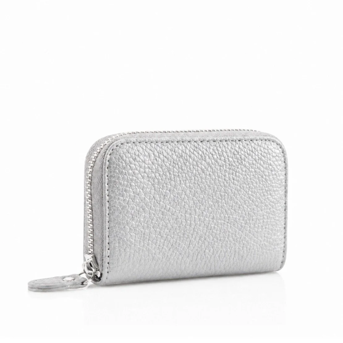 Silver Leather Card Holder