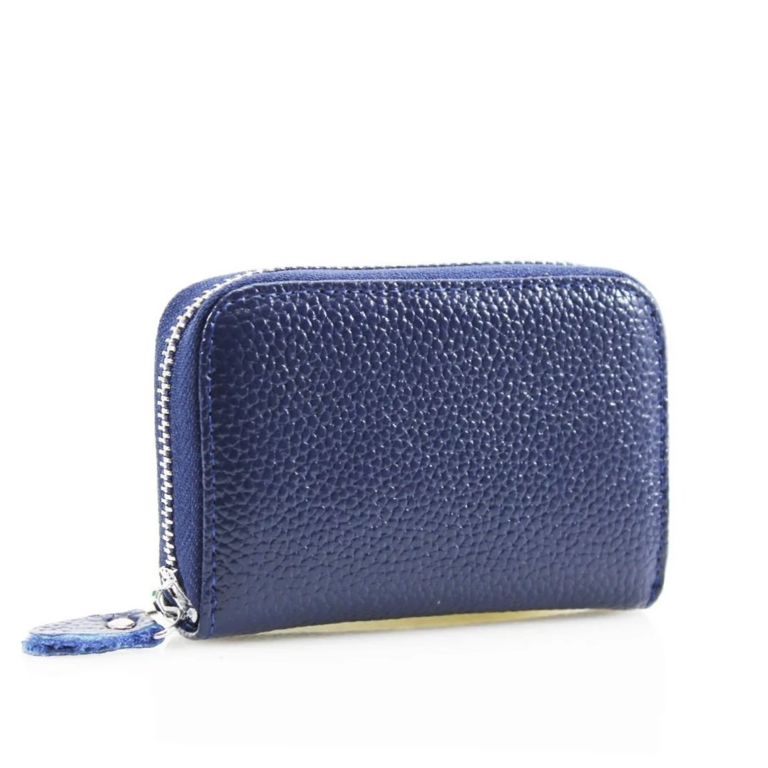 Navy Leather Card Holder