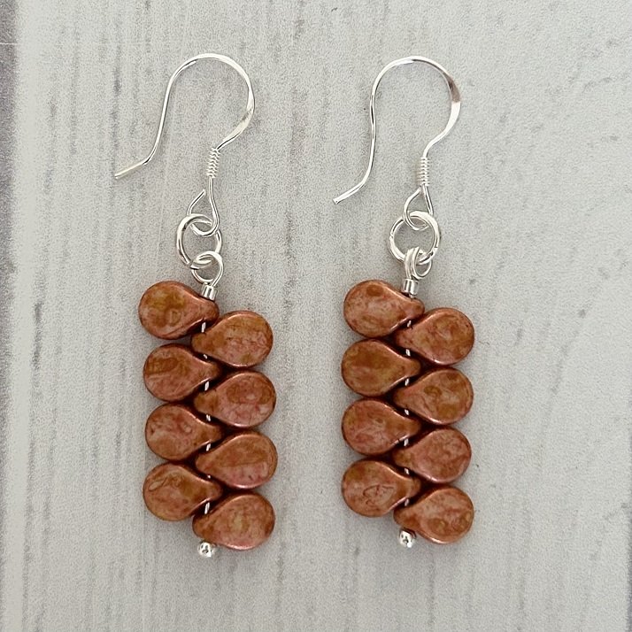 Orange Picasso Pip Bead Earrings