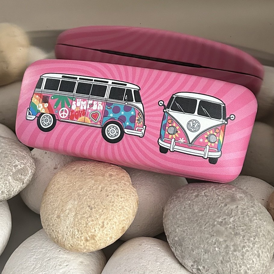 Pink Campervan Glasses Case