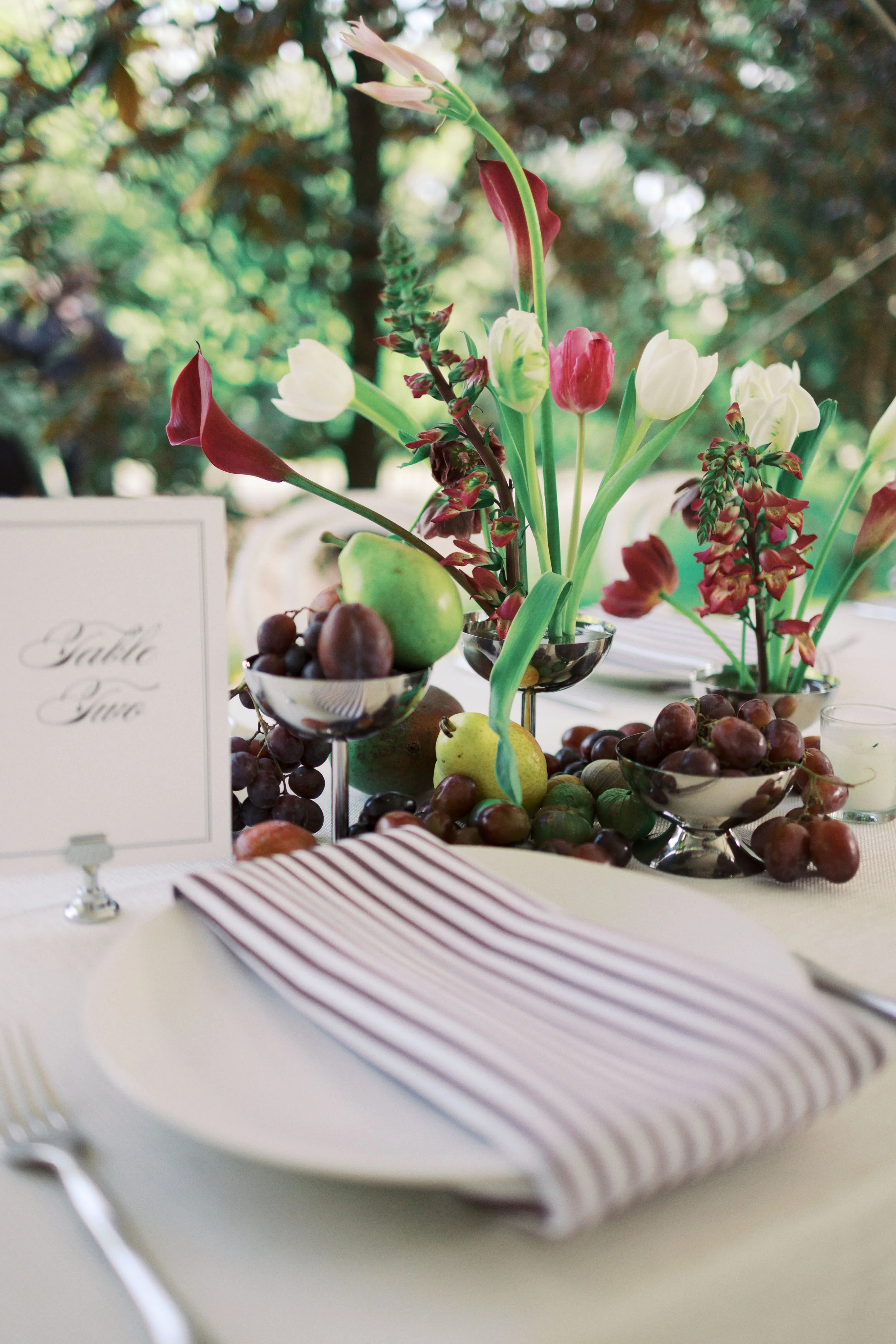 Belle Meade Winery Wedding Fruit and Floral Centerpiece