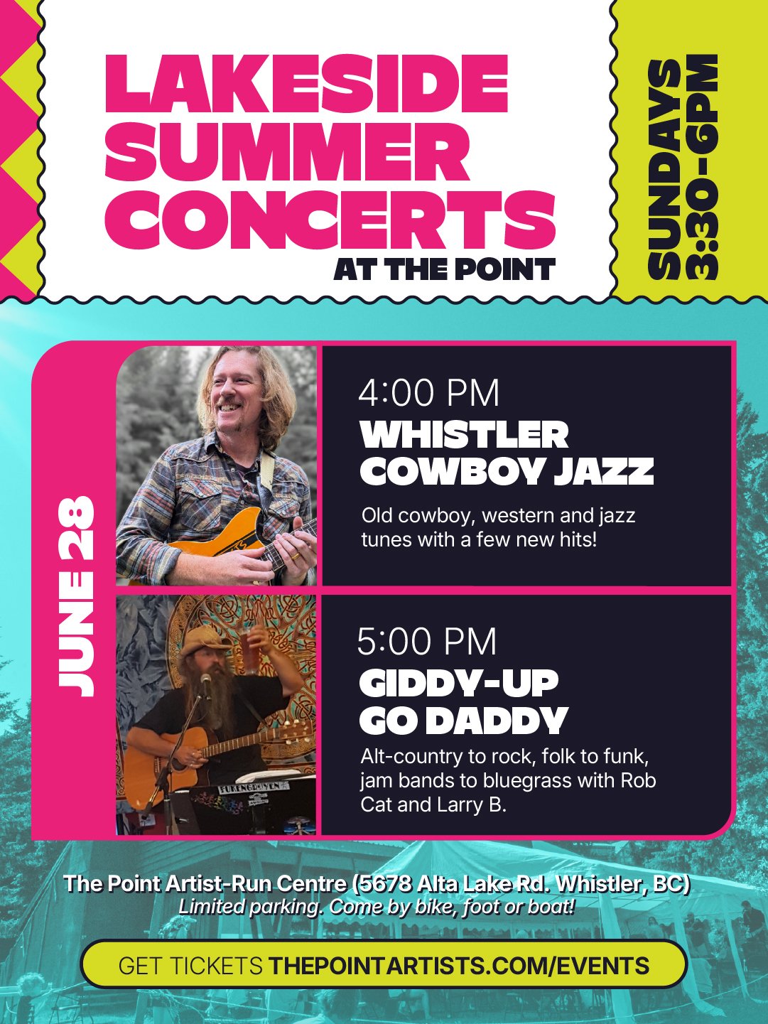 Lakeside Sunday Concert: Whistler Cowboy Jazz &amp; Giddy-Up Go Daddy!
