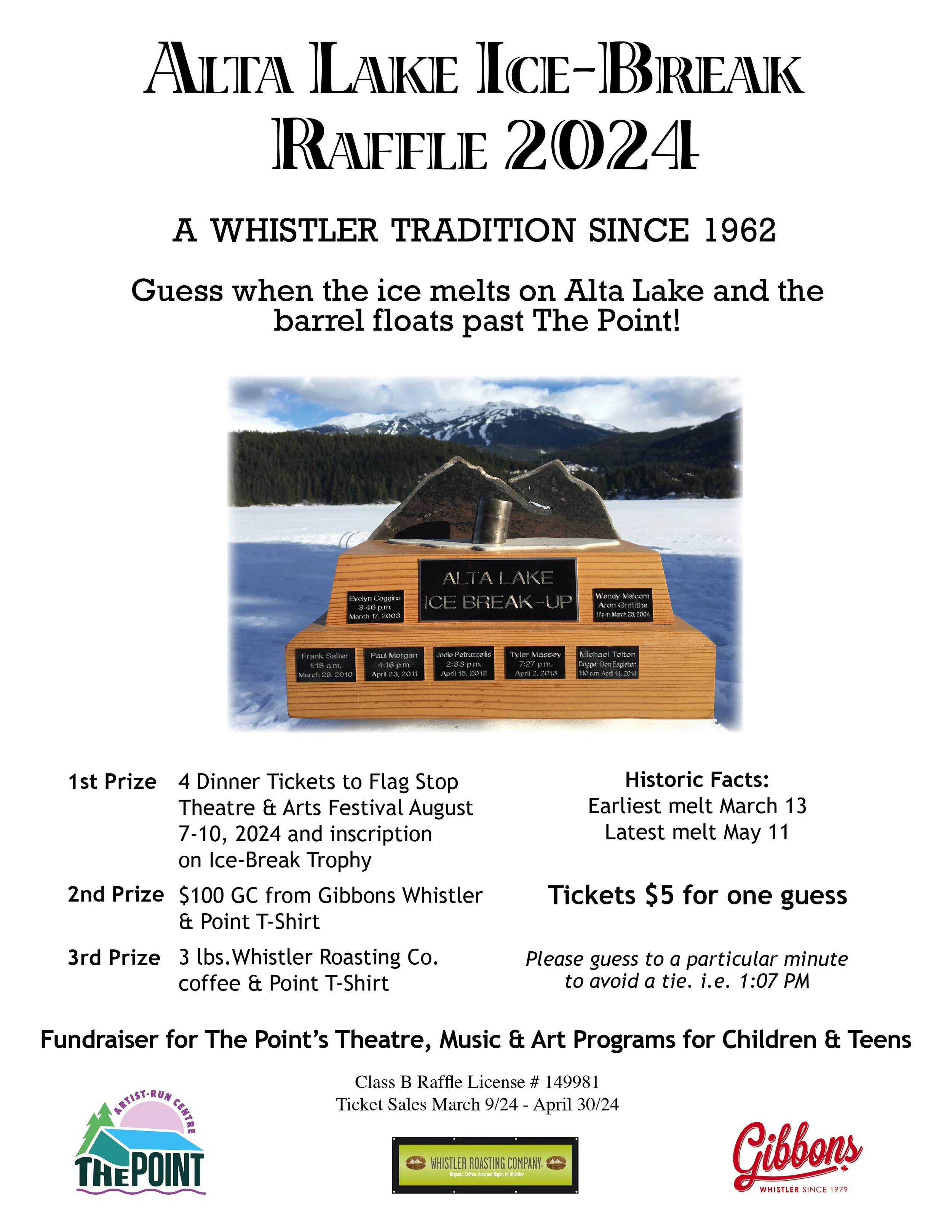 Alta Lake Ice Break Raffle — The Point Artist-Run Centre