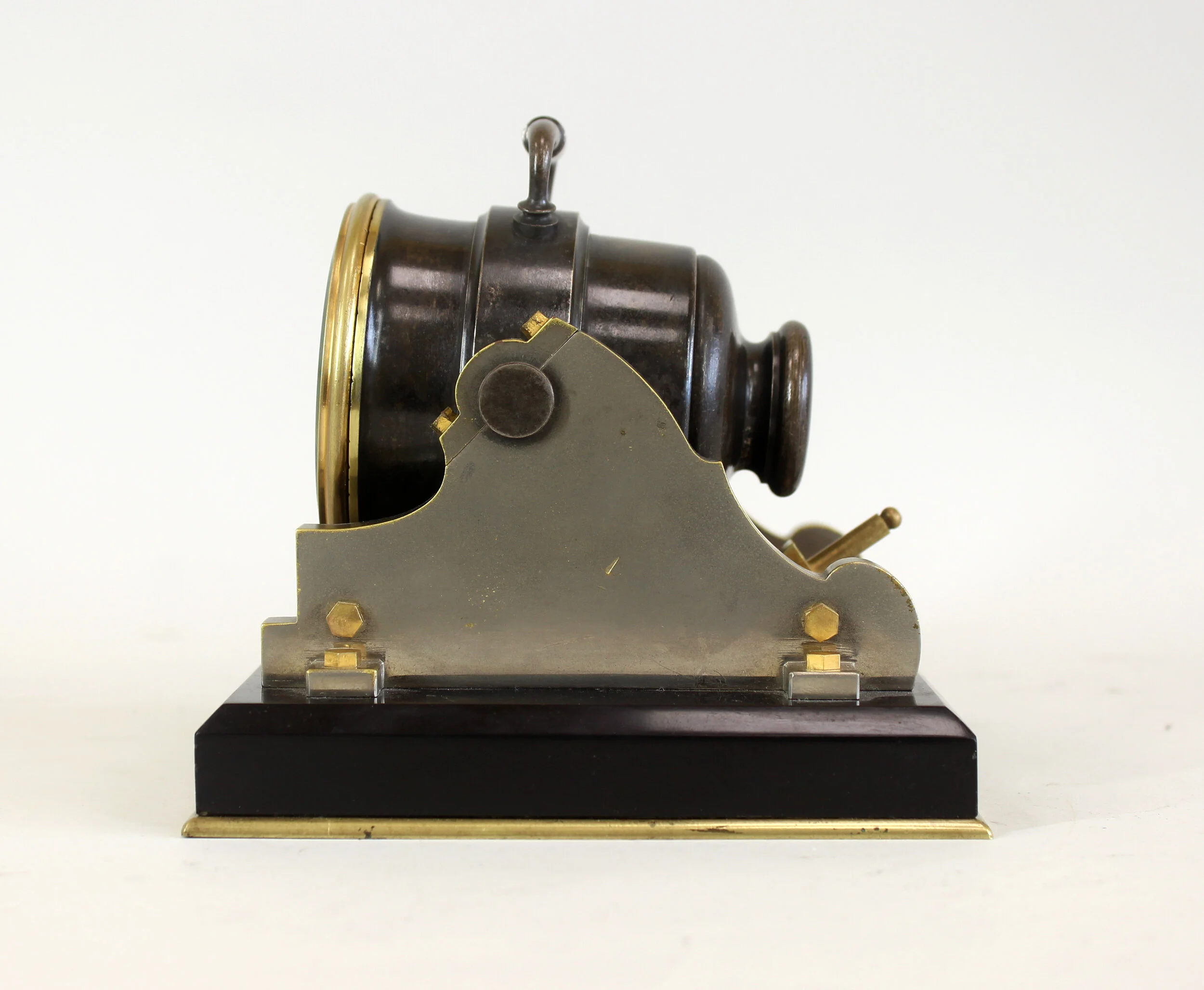 Desk Clock By Guilmet in the shape of a Mortar Gun — Chalfont Clocks ...