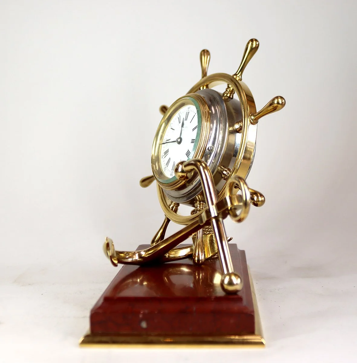 337 Ships Wheel and Anchor Desk Clock 3.jpg