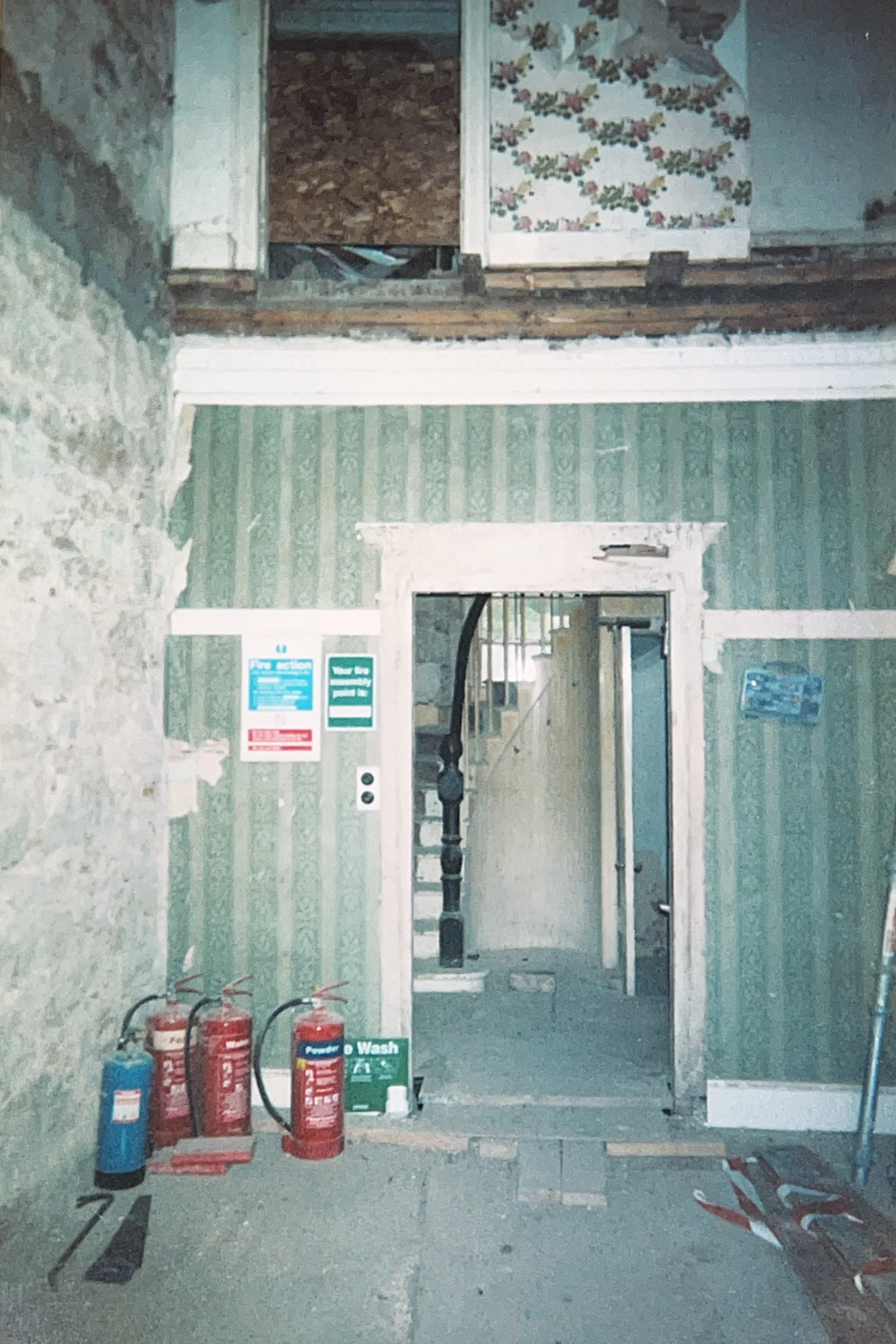 old house with ceiling removed
