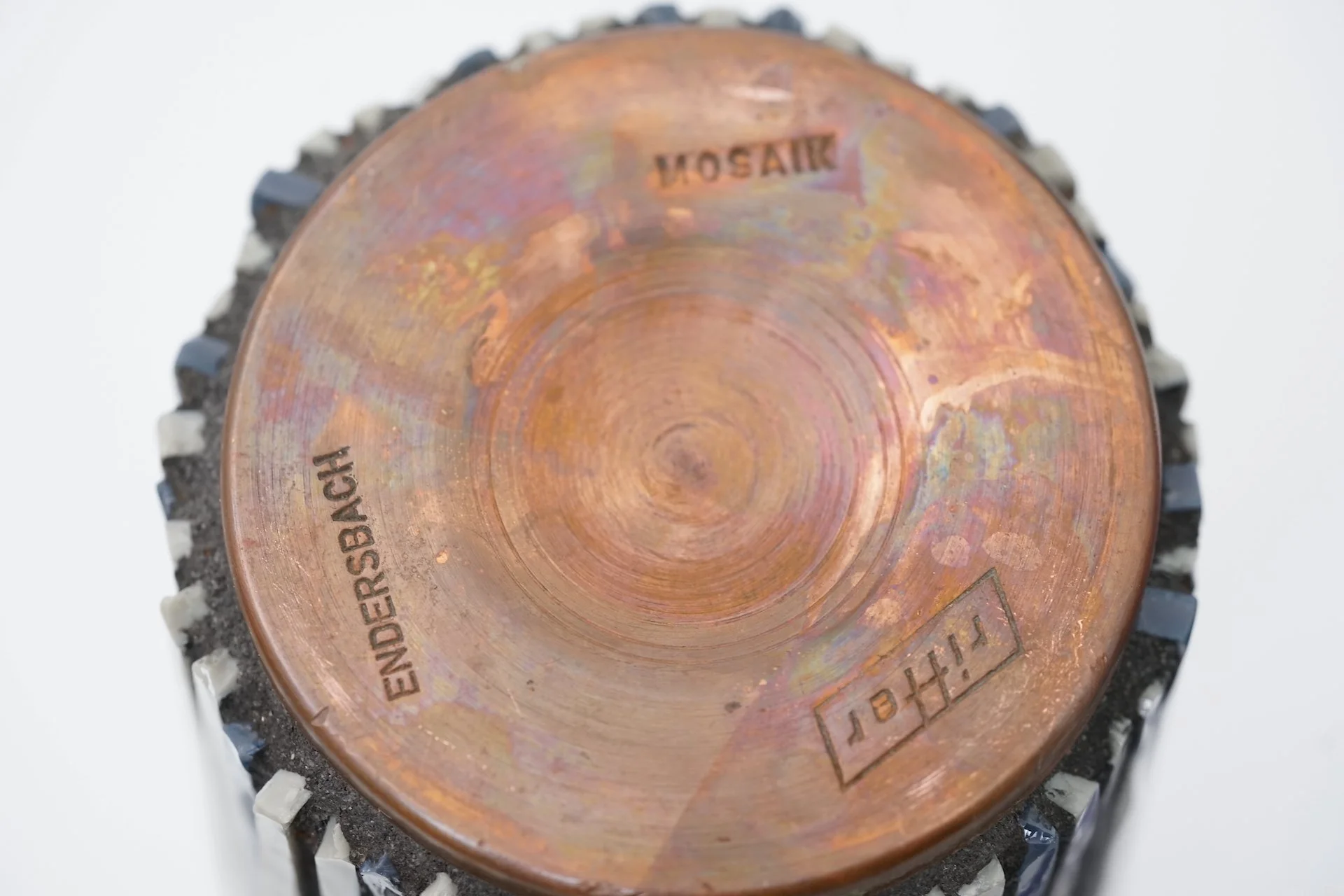 Vintage Mid Century Design Pottery Mosaic Vase by W. Zimmermann for Ritter 561.JPG