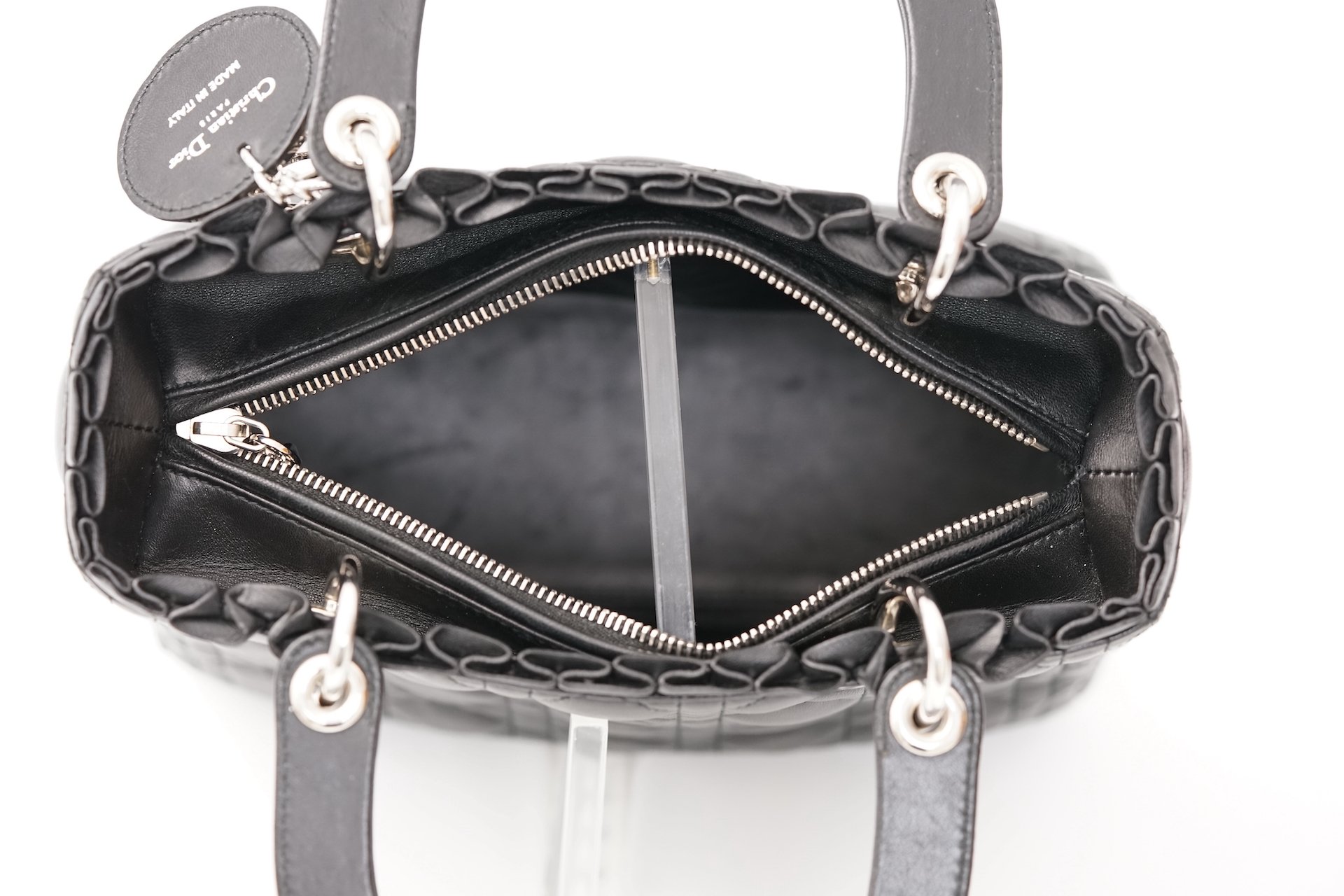 Christian Dior Lady Dior "Raffles" Medium Handbag in Black Leather, Galliano Era, 2010 5877.JPG