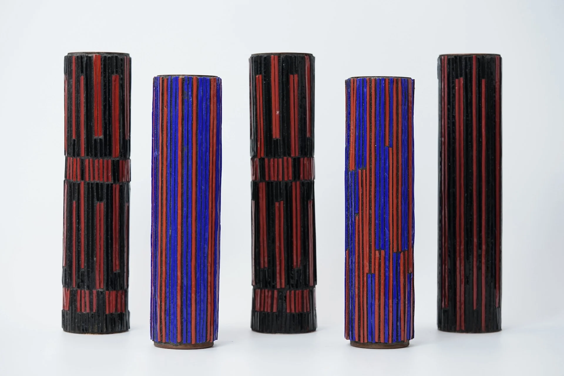 Vintage Mid Century Design Pottery Mosaic Vase by W. Zimmermann for Ritter 571.JPG