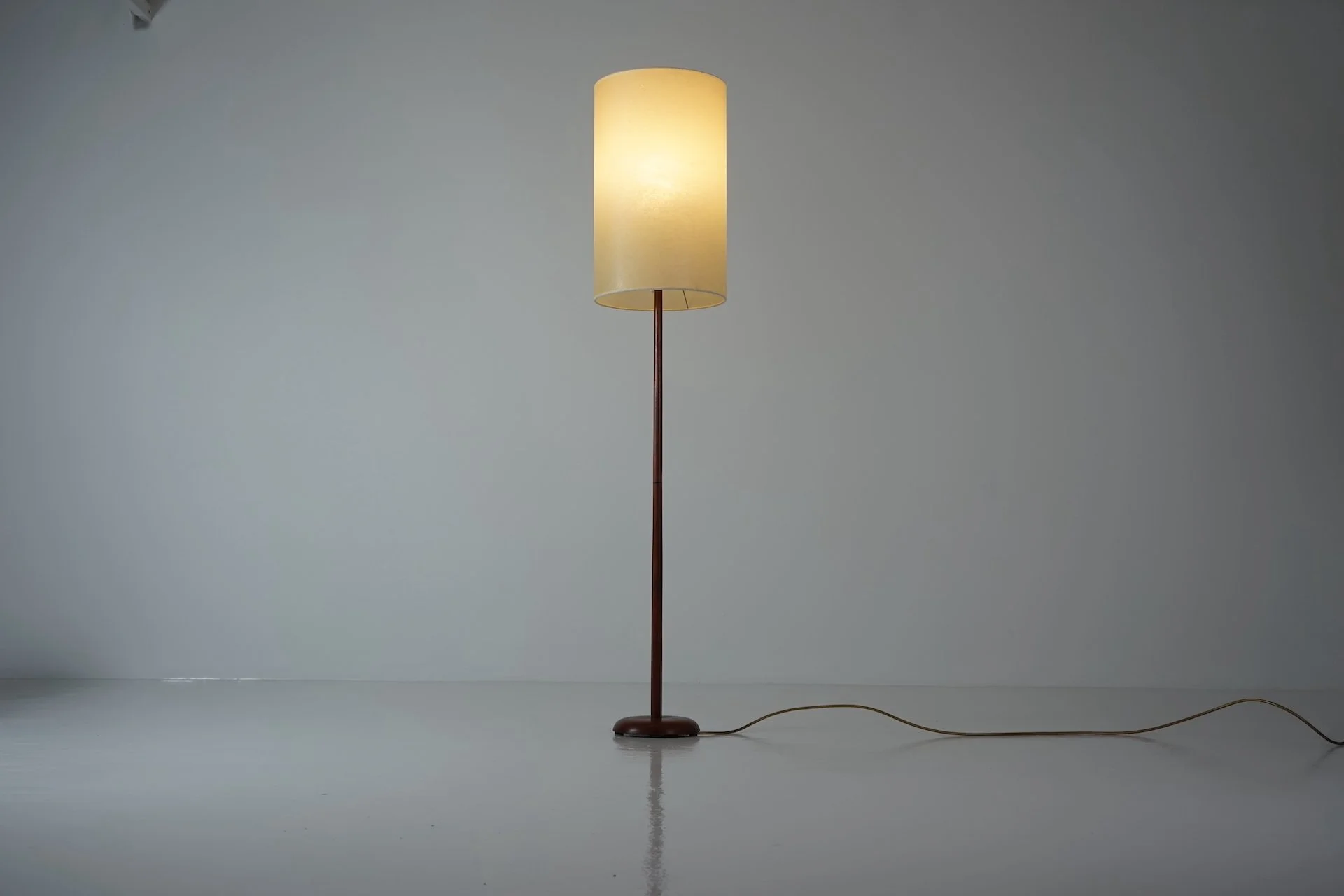 Mid-Century Modern Teak Floor Lamp with Fiberglass Lampshade, 1960s  398.JPG