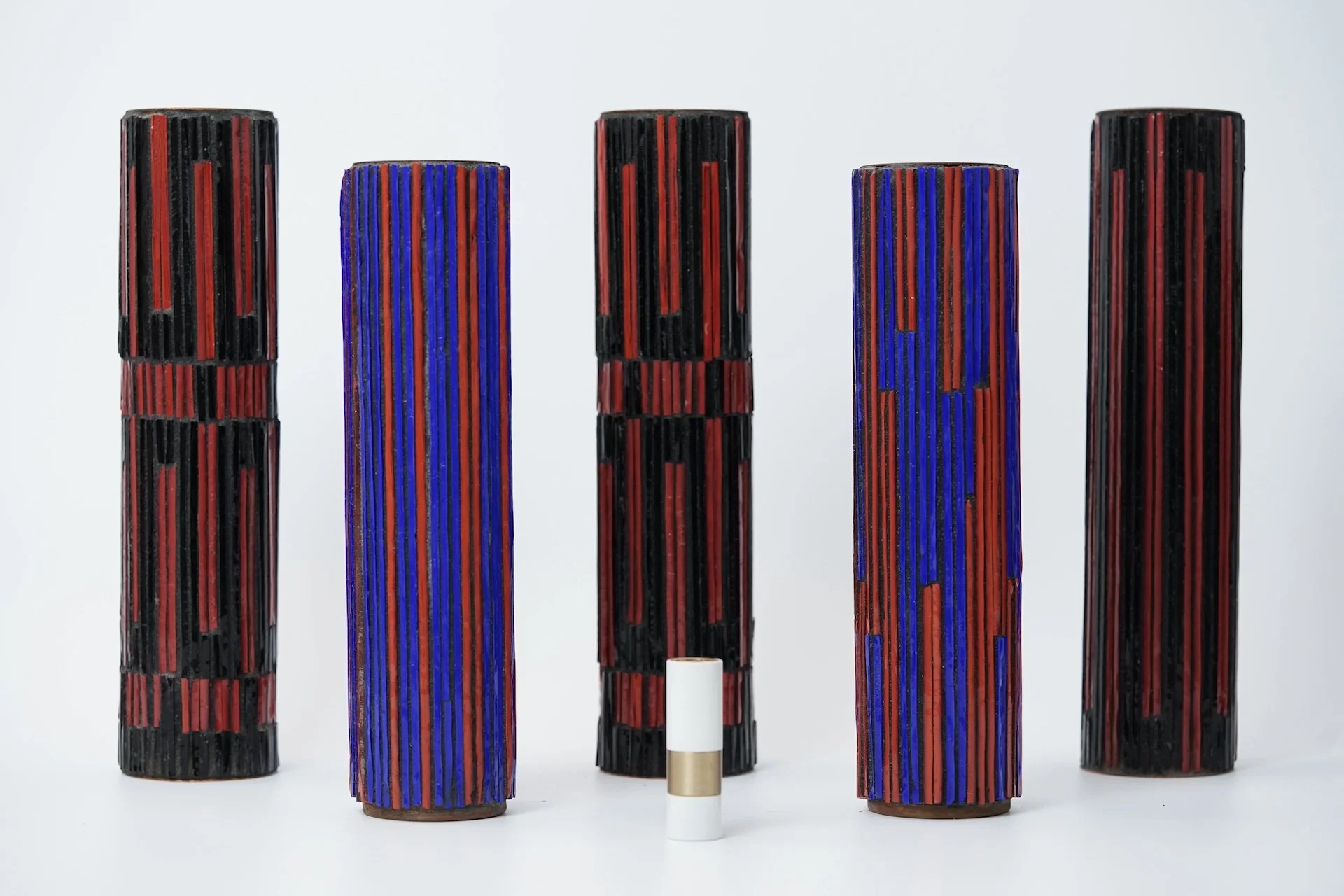 Vintage Mid Century Design Pottery Mosaic Vase by W. Zimmermann for Ritter 582.JPG