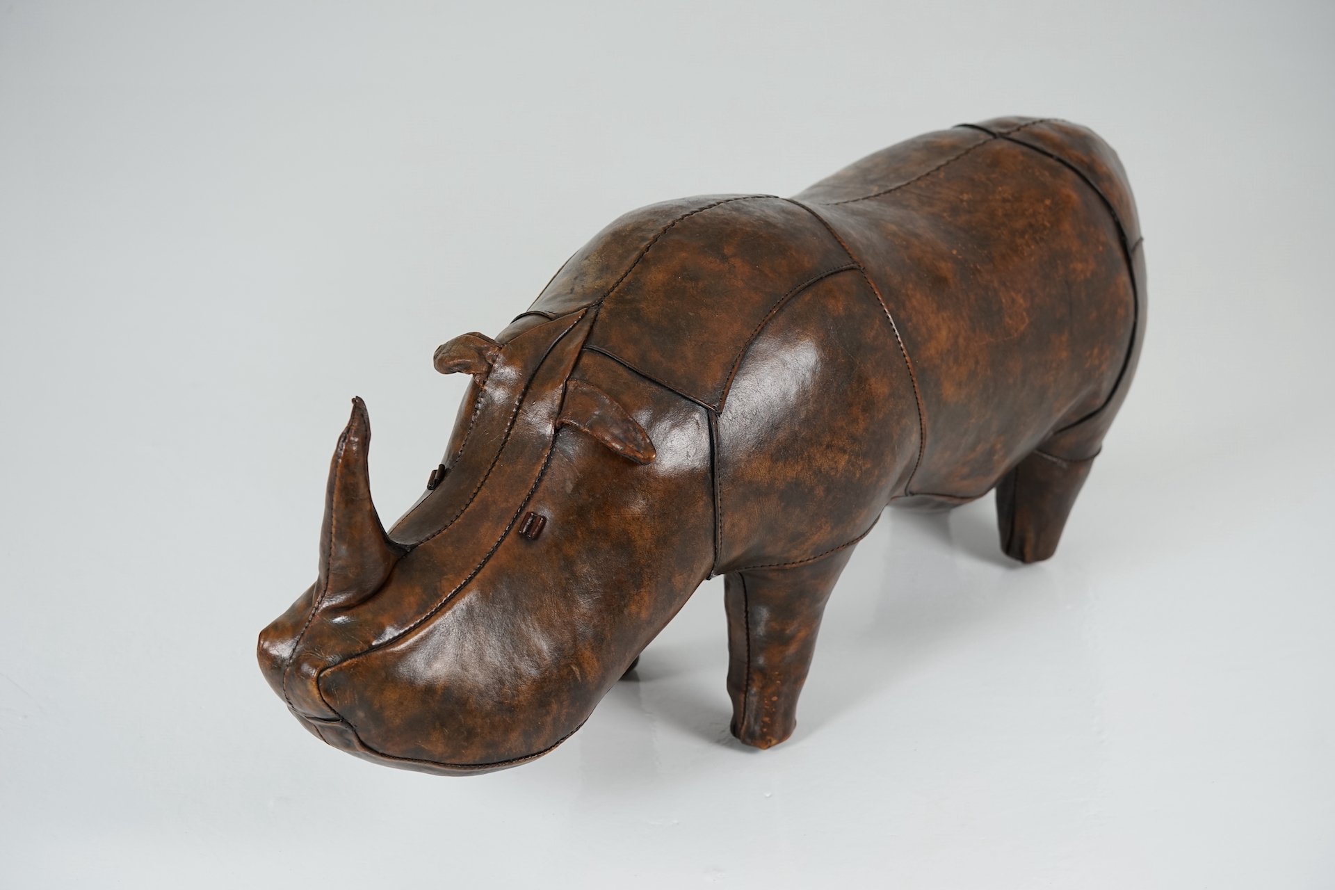 XL Rhinoceros Leather Footstool by Dimitri Omersa 519.JPG