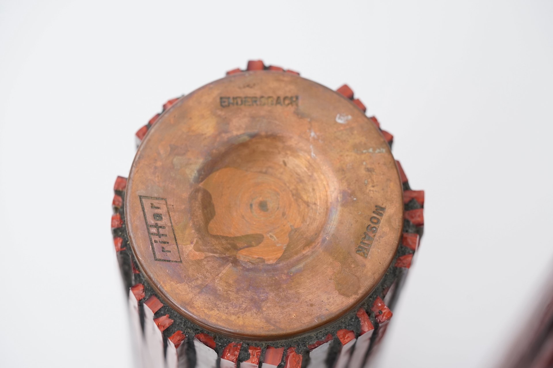 Vintage Mid Century Design Pottery Mosaic Vase by W. Zimmermann for Ritter 545.JPG