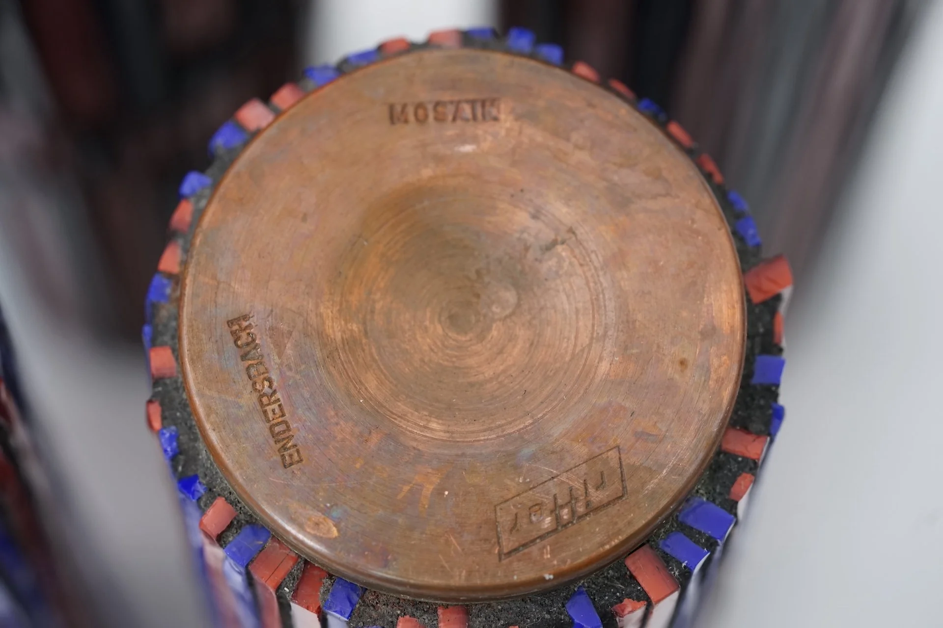 Vintage Mid Century Design Pottery Mosaic Vase by W. Zimmermann for Ritter 583.JPG