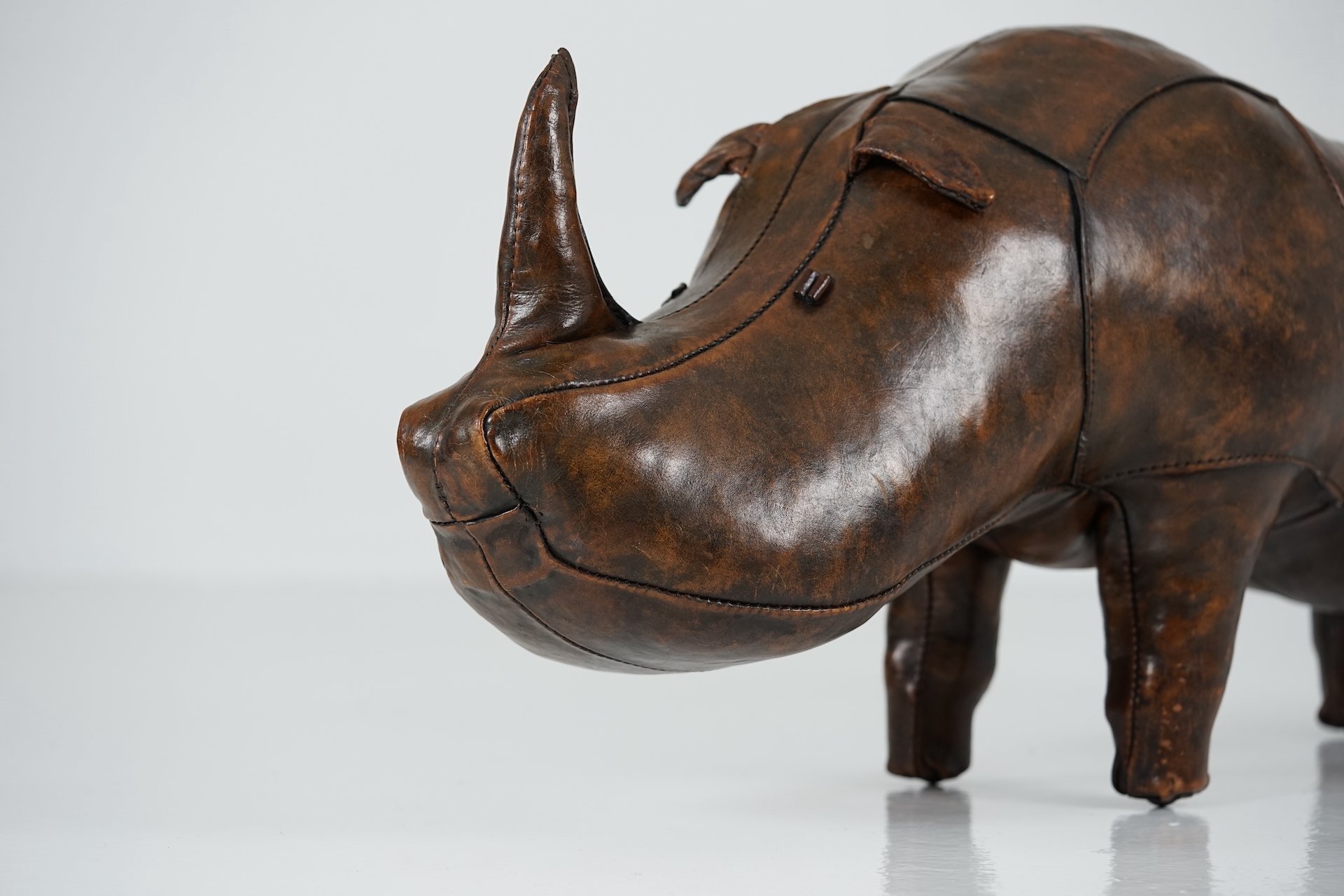XL Rhinoceros Leather Footstool by Dimitri Omersa 518.JPG