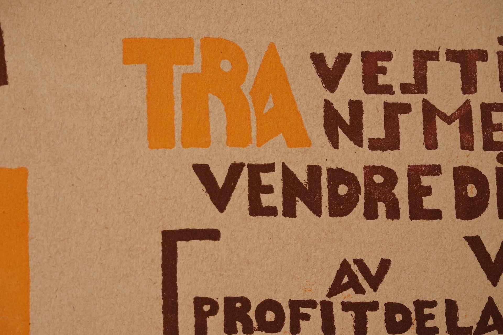 Colored Wood Cut Entry Ticket Grand Bal Des Artistes 1923 by Mikhail Fyodorovich Larionow : Michel Larionov 2918.JPG