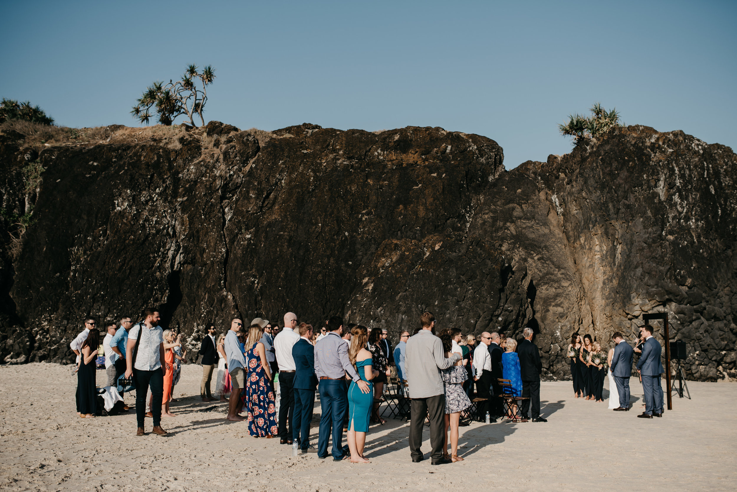 kingscliff outdoor ceremony on the beach - Trent and Jessie wedding photography and videography 