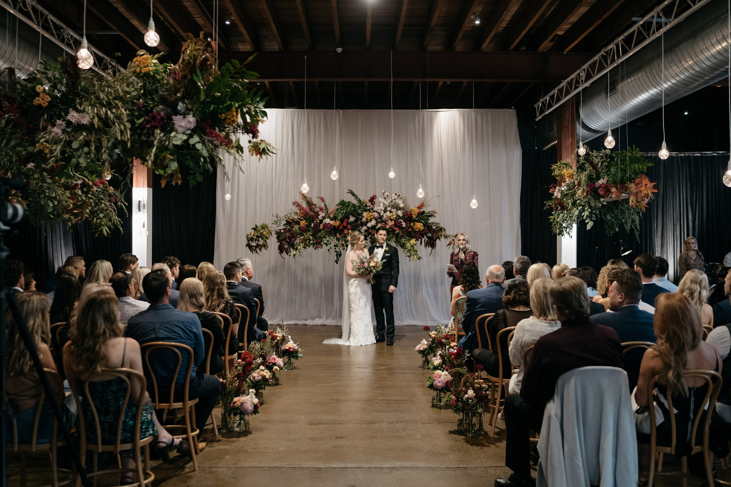 Lightspace Brisbane wedding ceremony - Trent and Jessie photography and videography 