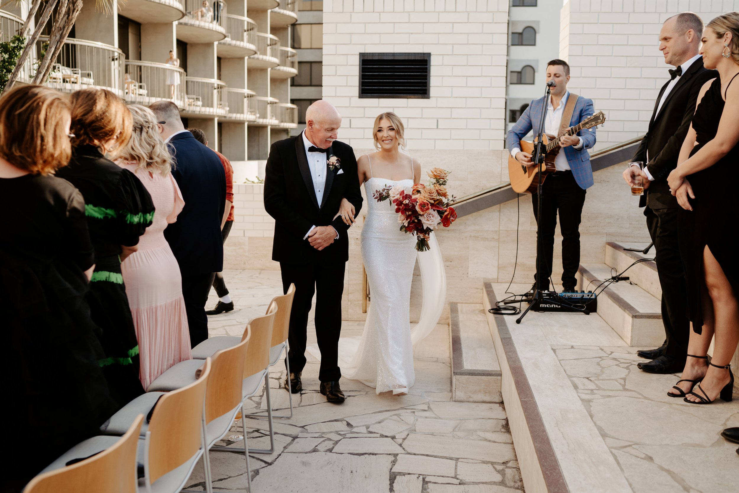 ceremony in the amphitheatre - The Calile Hotel Wedding - Trent and Jessie Brisbane Photography and Videography