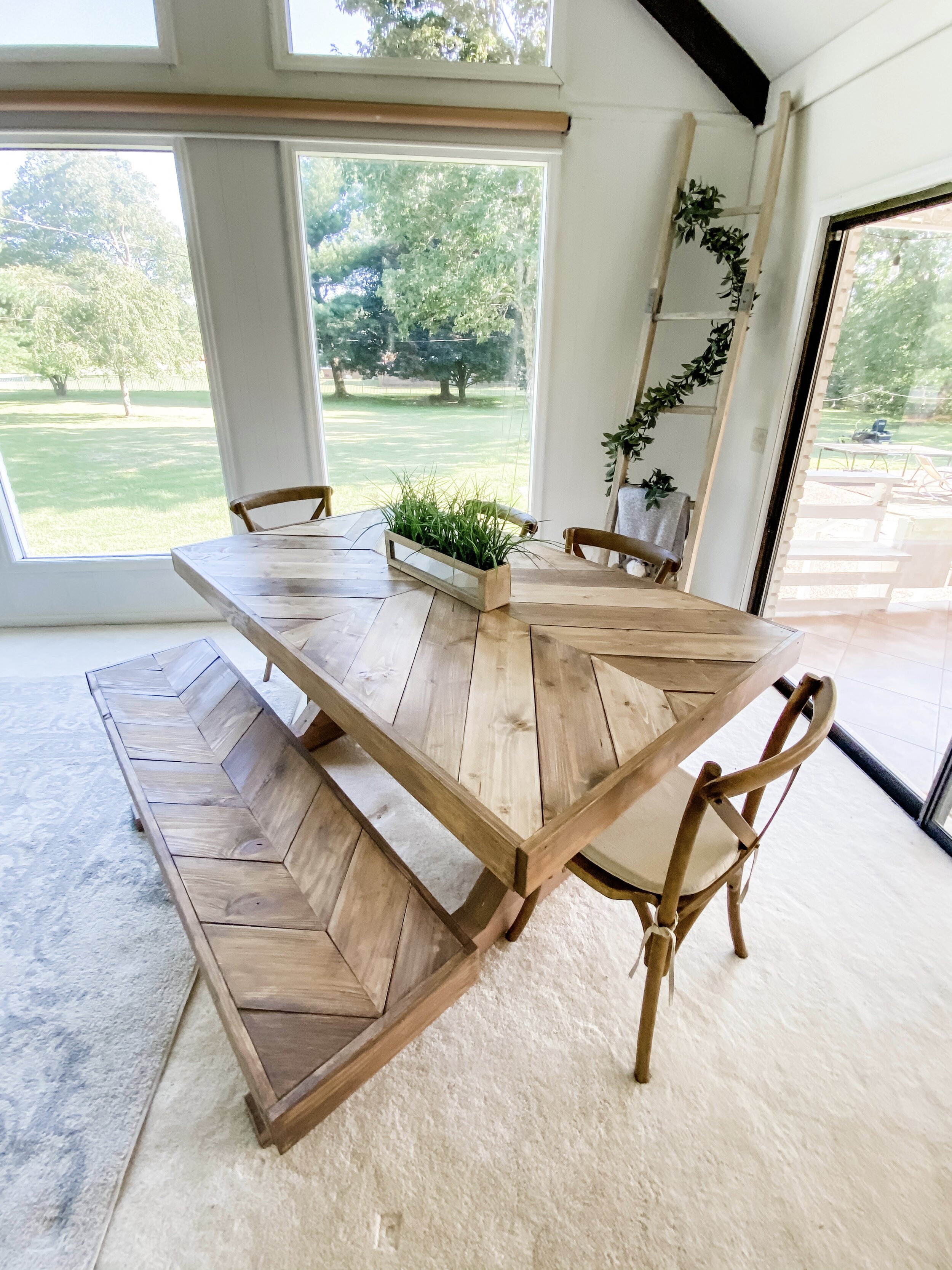 Radial Chevron custom affordable table