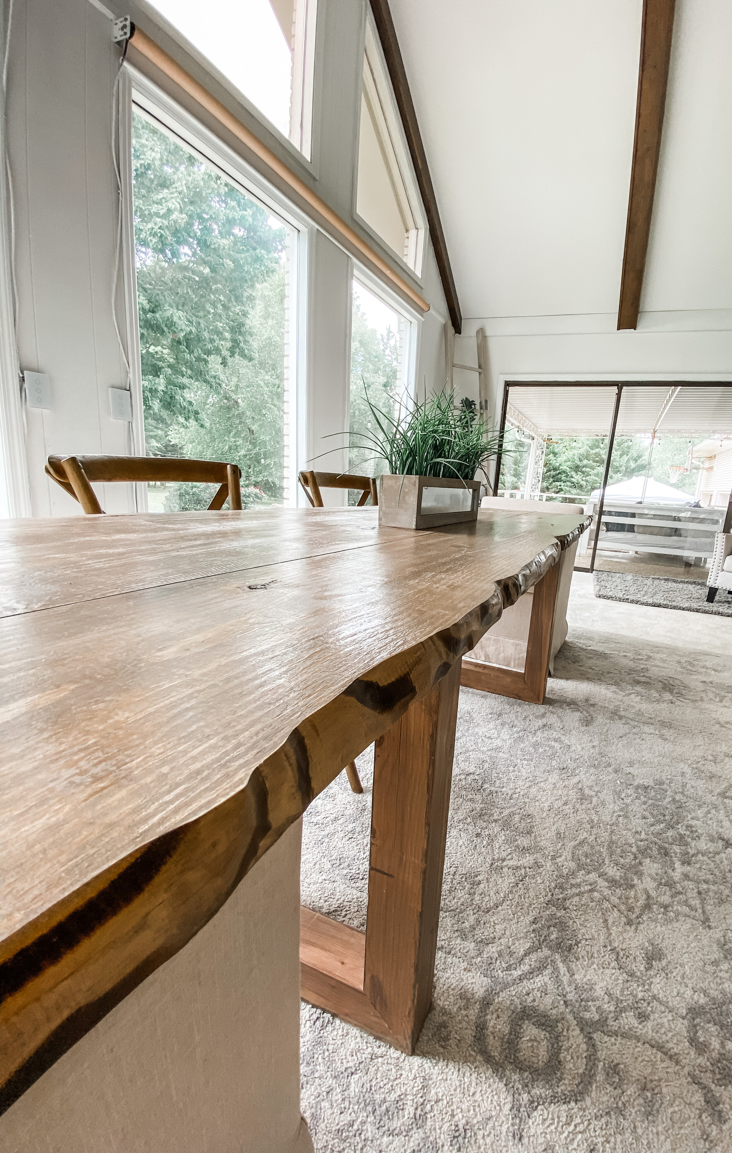 Custom affordable table live edge