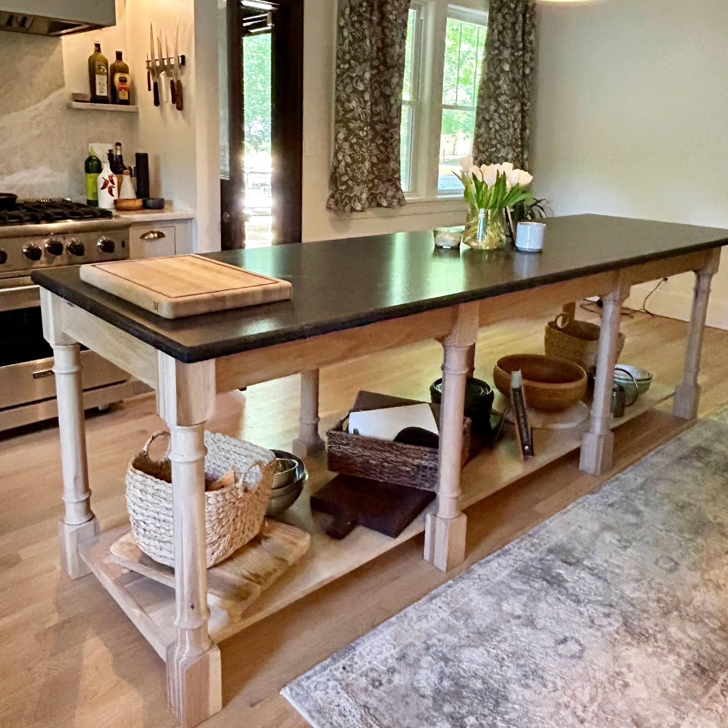 Kitchen island!  Loved making the base for this beautiful island.