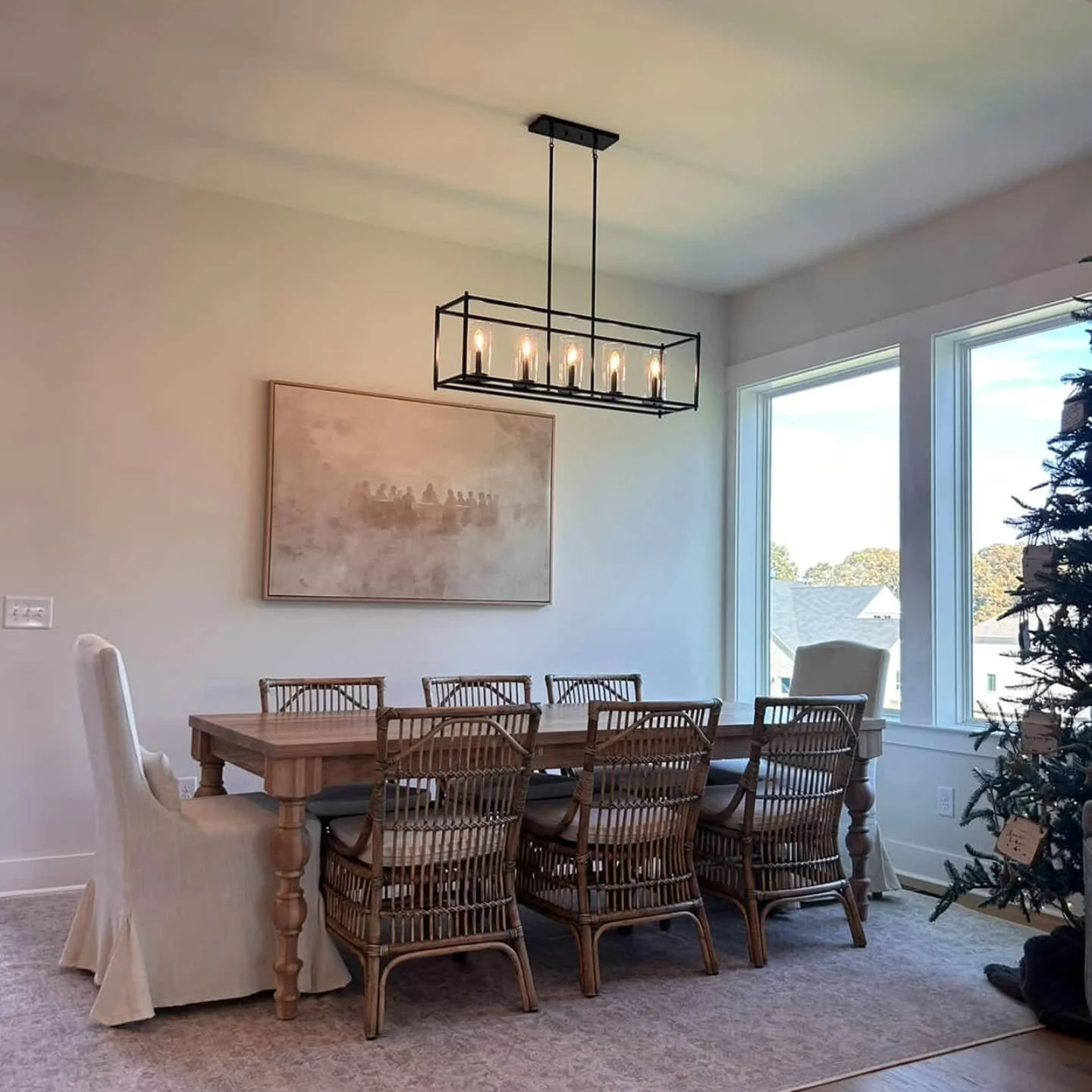 Beautiful hardwood Sawyer table in hickory.