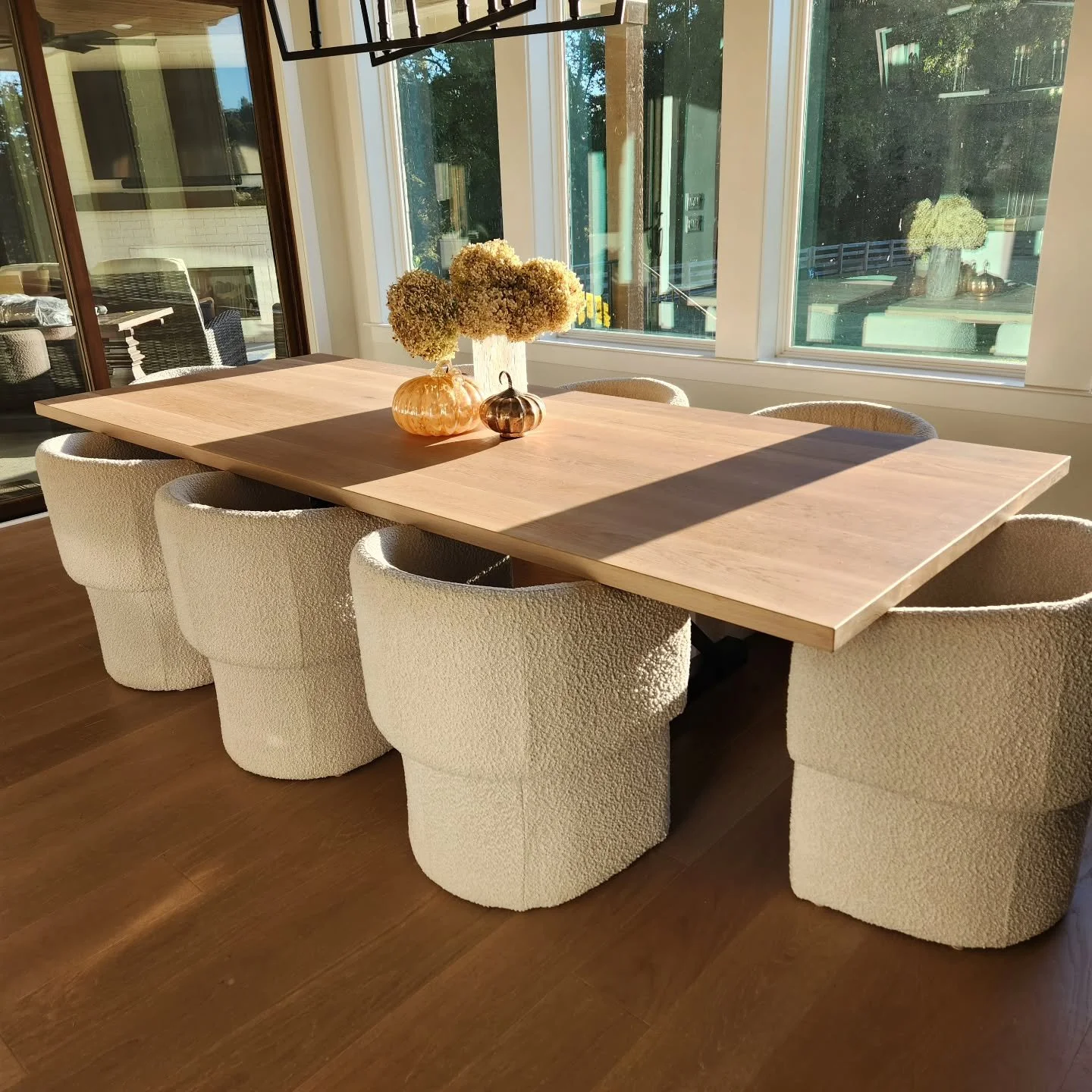 Morning light on a beautiful white oak table.