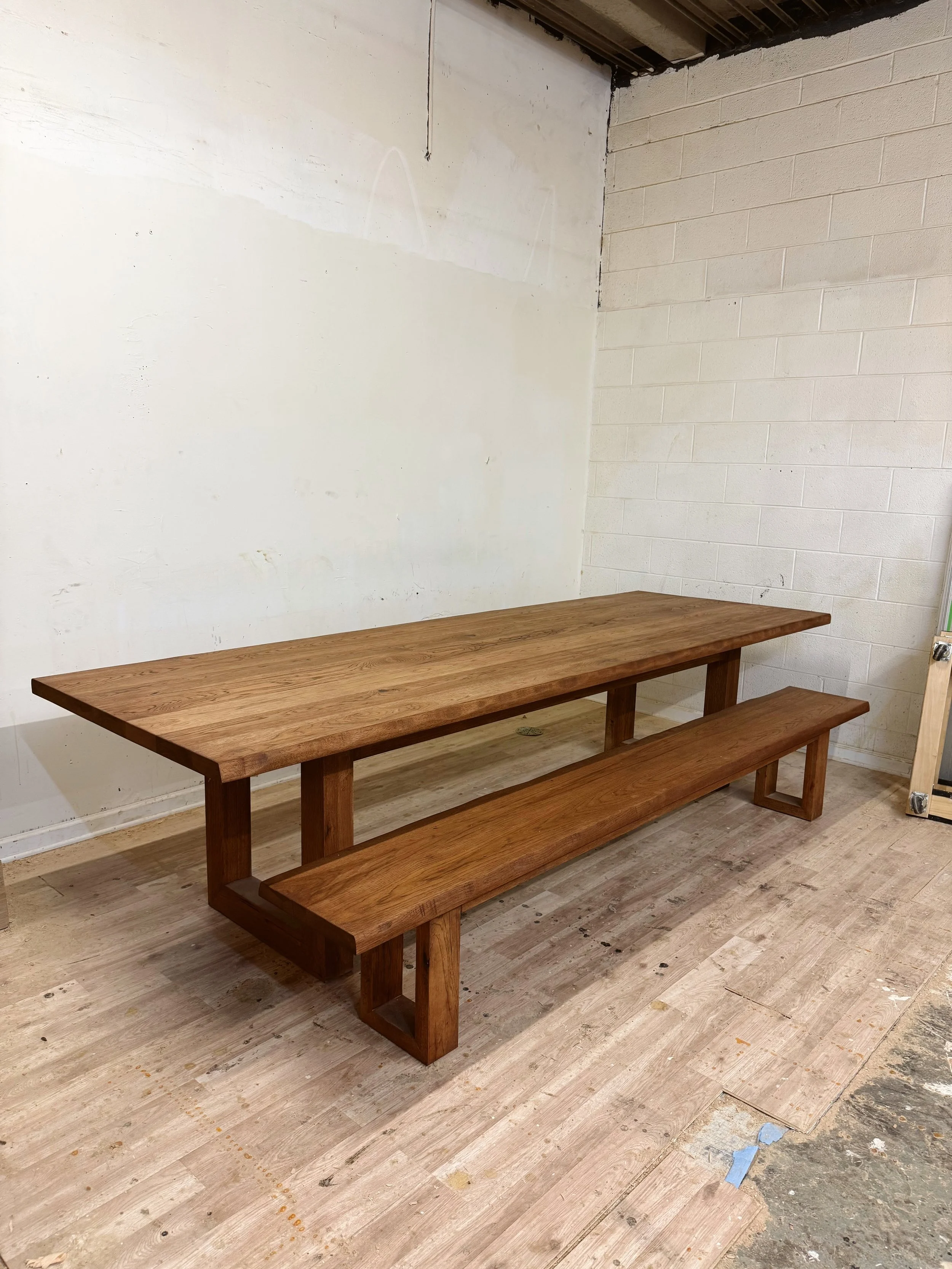 Live edge hickory table w/ Early American stain