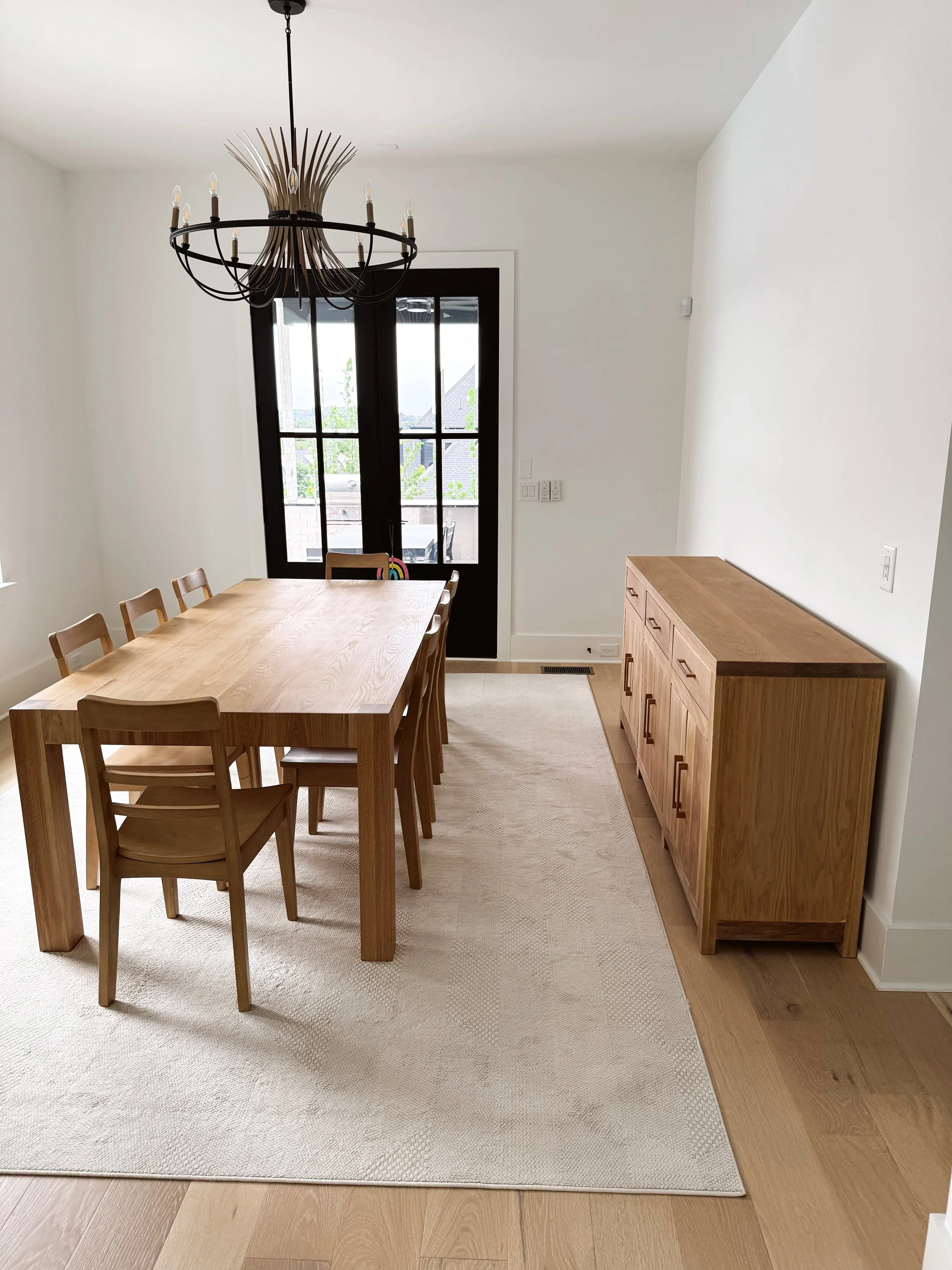 White oak sideboard + Presley table. Stunning!