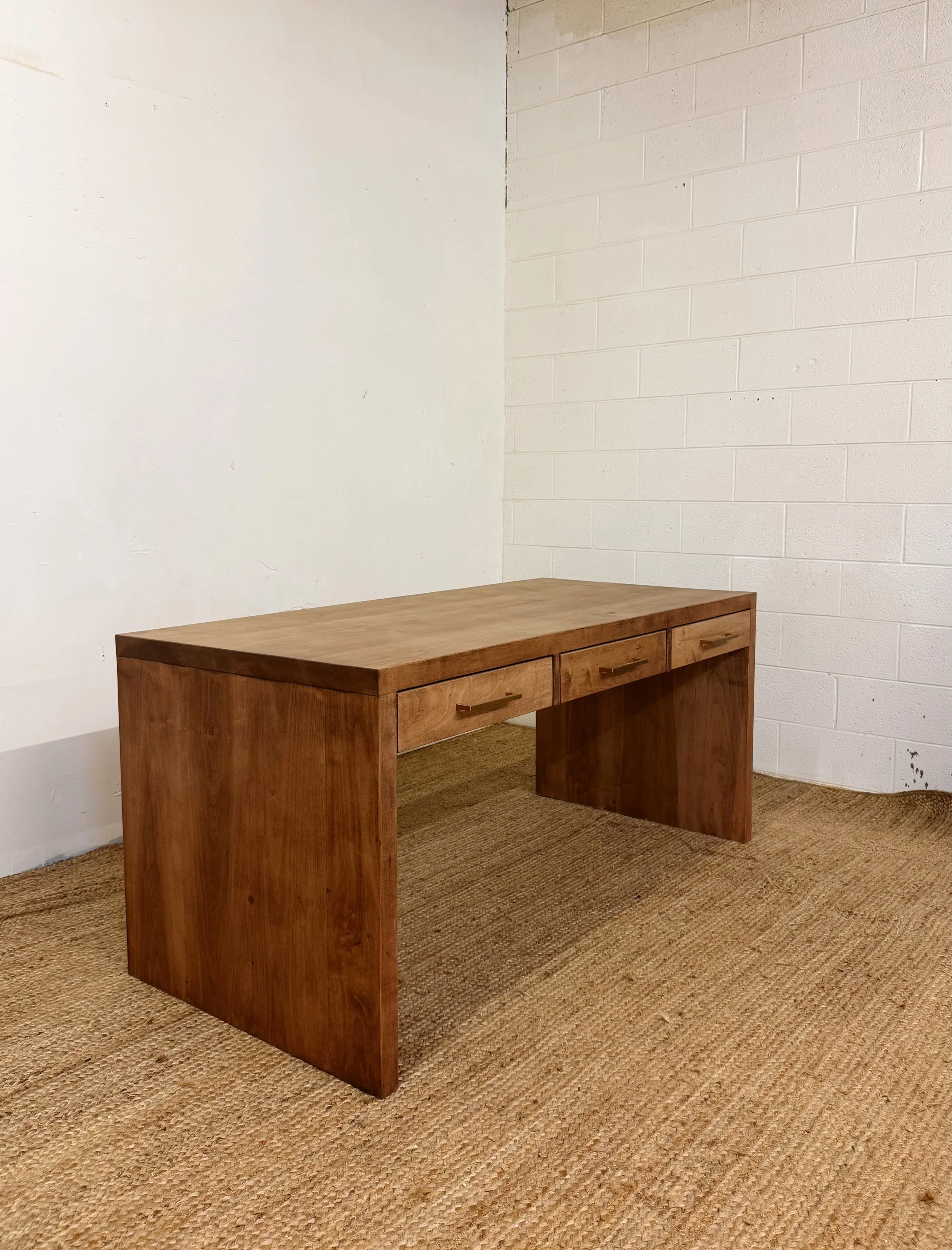 Custom desk in maple w/special walnut stain