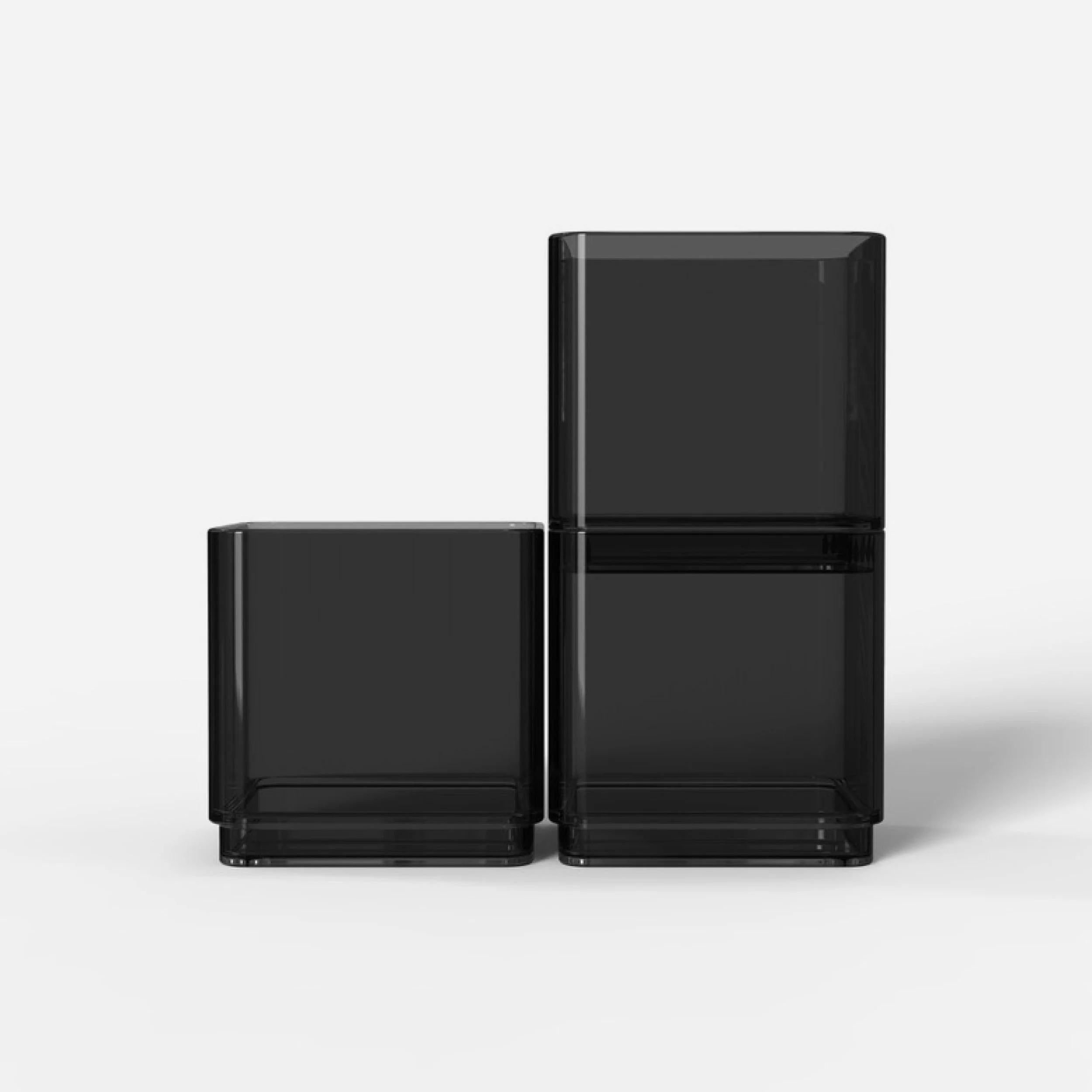 Stacking black tinted glass Tumblers - Other Luxury