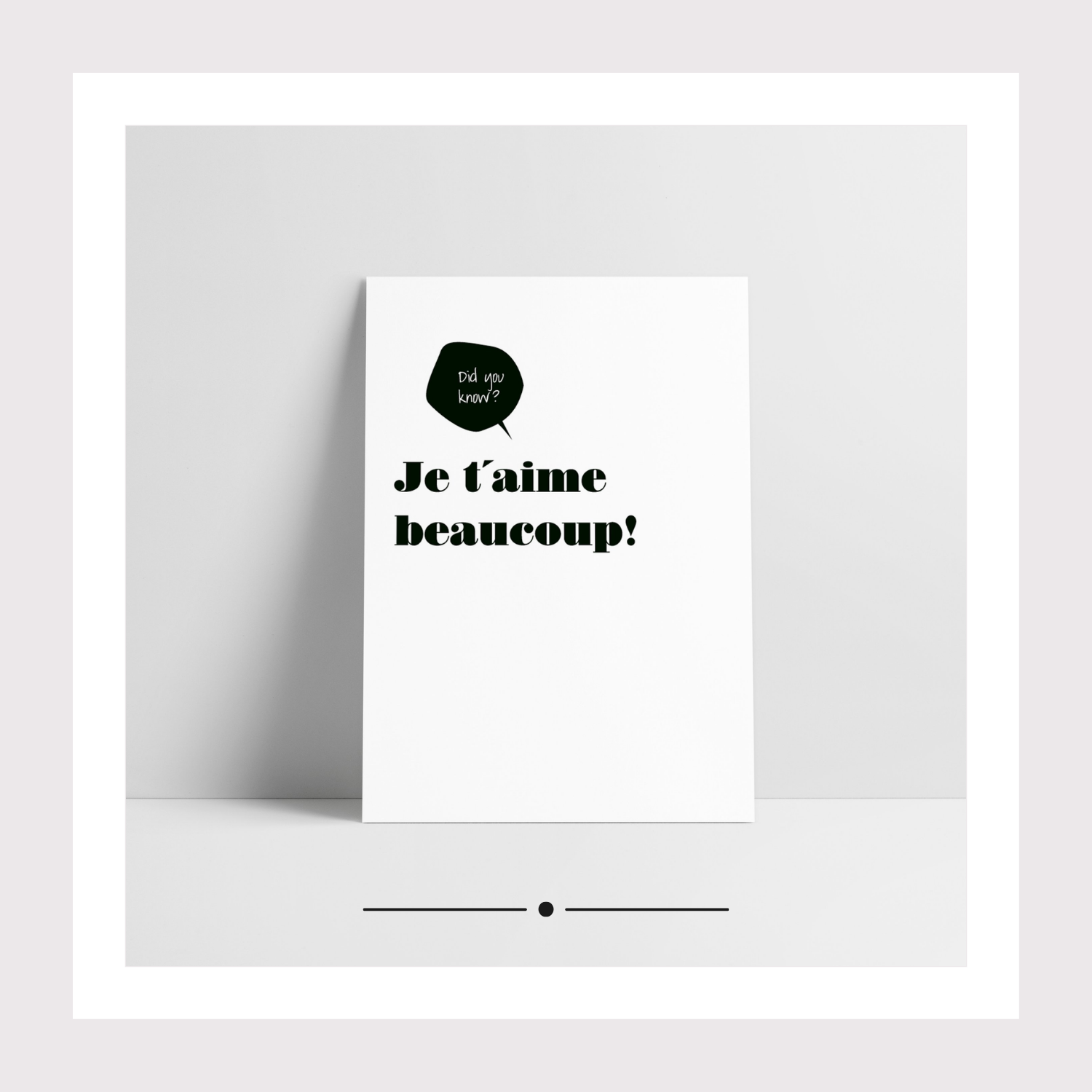 Je t'aime beaucoup postkaart - Love is the New Black