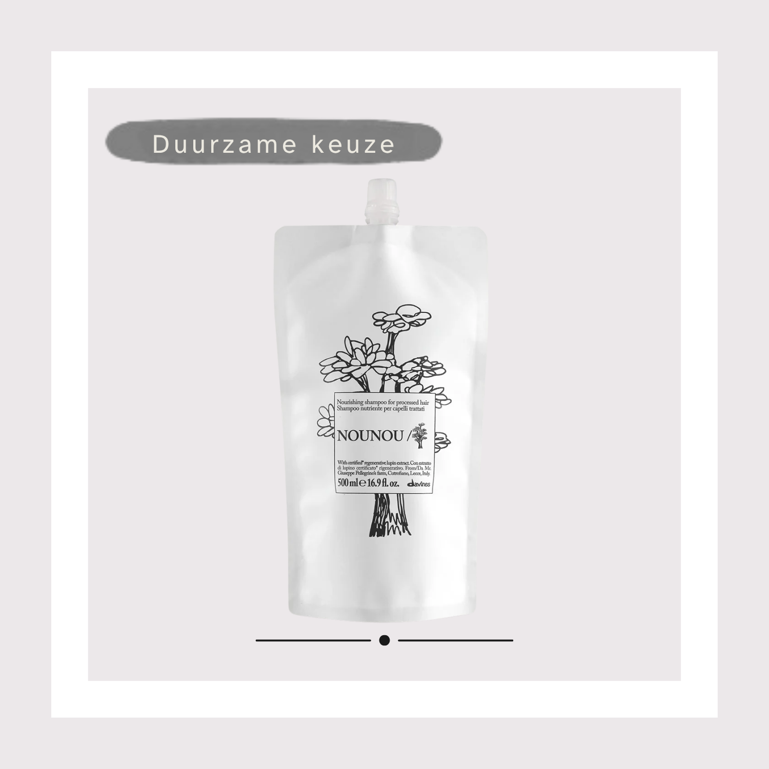 Davines - Essential Haircare - NOUNOU Herstructurerende en voedende shampoo voor droog, grijs, geblondeerd of chemisch behandeld haar in refill