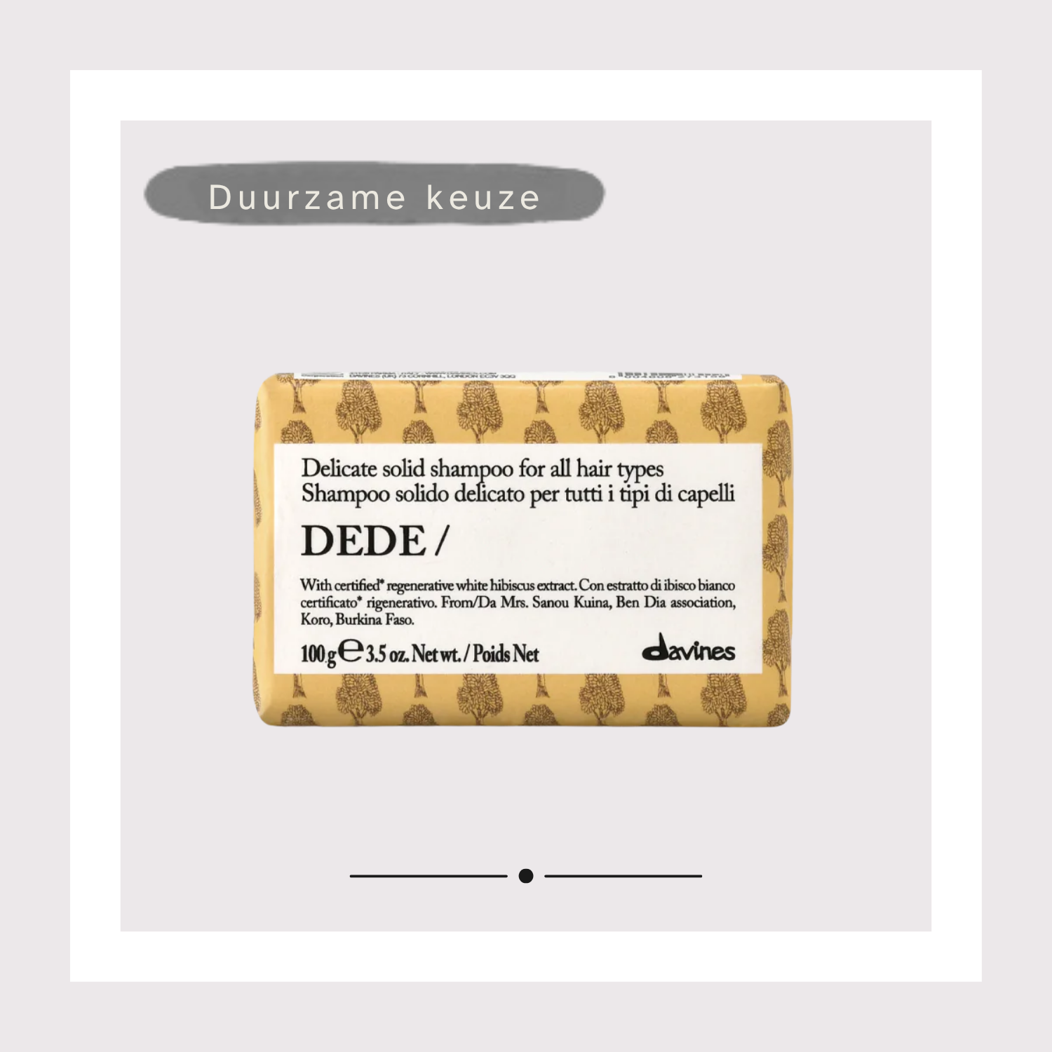 Davines - Essential Haircare - DEDE shampoo bar, milde vast shampoo voor alle haartypes
