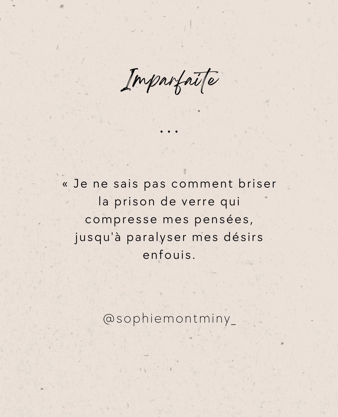 Se permettre de suivre son instinct, de r&eacute;aliser ses r&ecirc;ves, d'&eacute;couter sa petite voix.⁠
⁠
C'est ce que je nous souhaite en 2023. Briser cette prison invisible qui &eacute;crase notre bonheur. D&eacute;truire nos pens&eacute;es limi