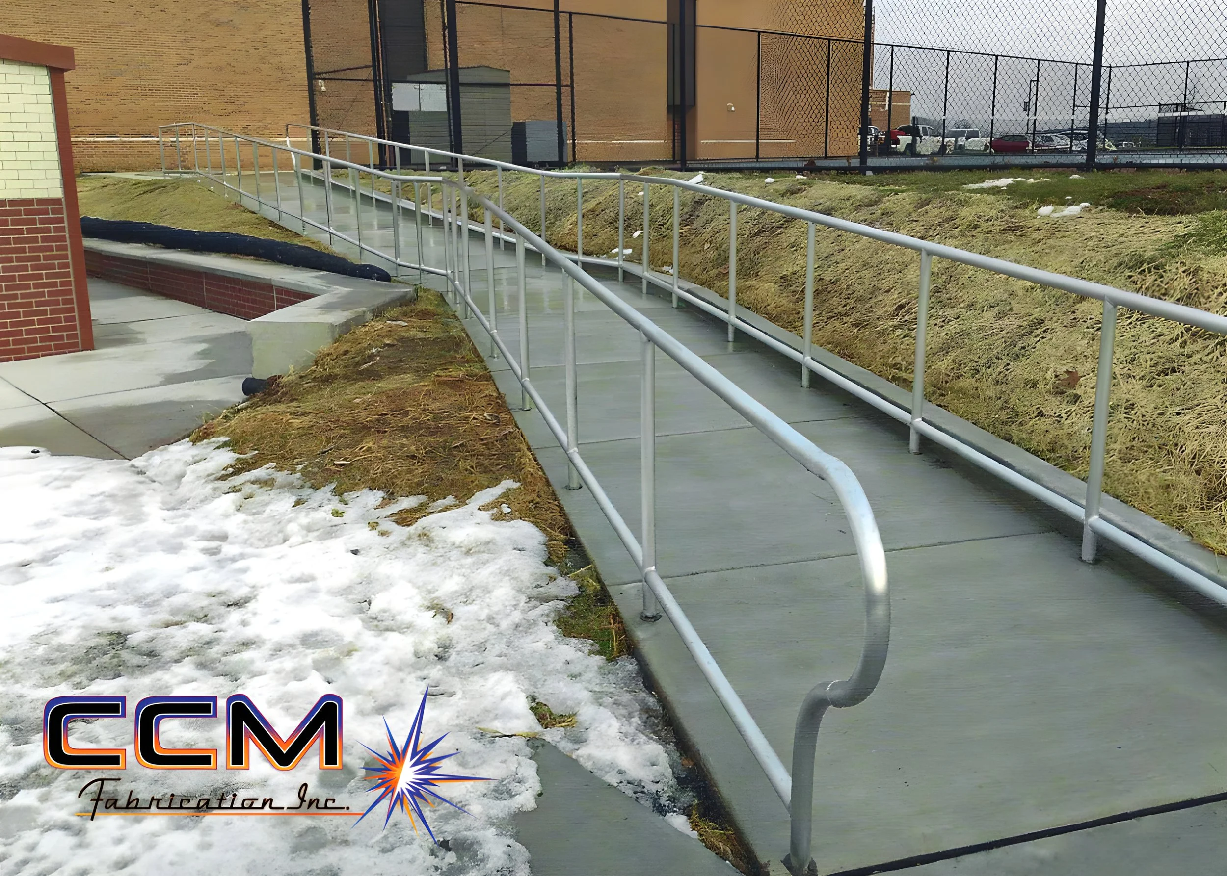 PIC of Long walkway with aluminum rails on walkway 2-10-26.jpg