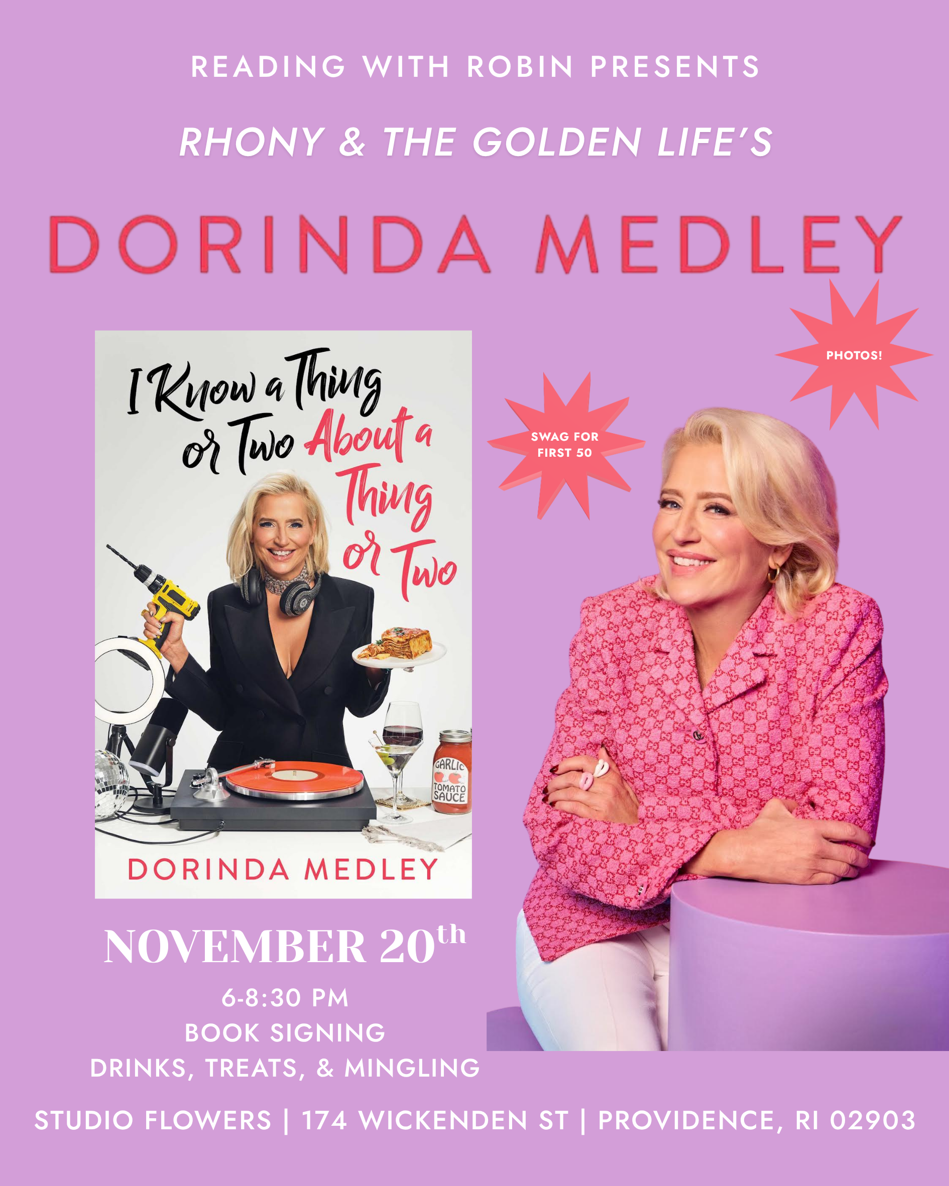 Reading With Robin Presents a Signing Soirée with Dorinda Medley