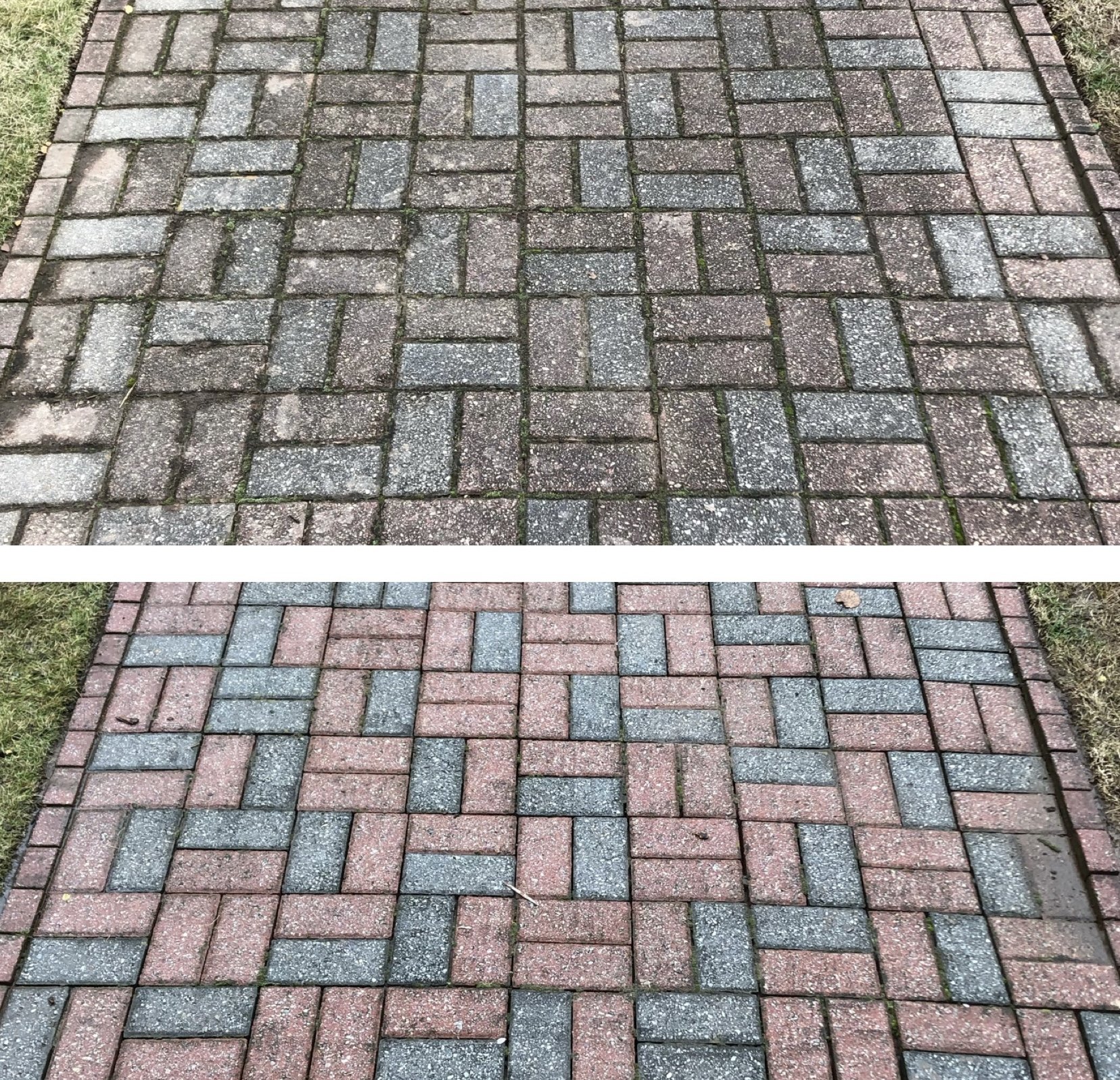 Before/after power washing