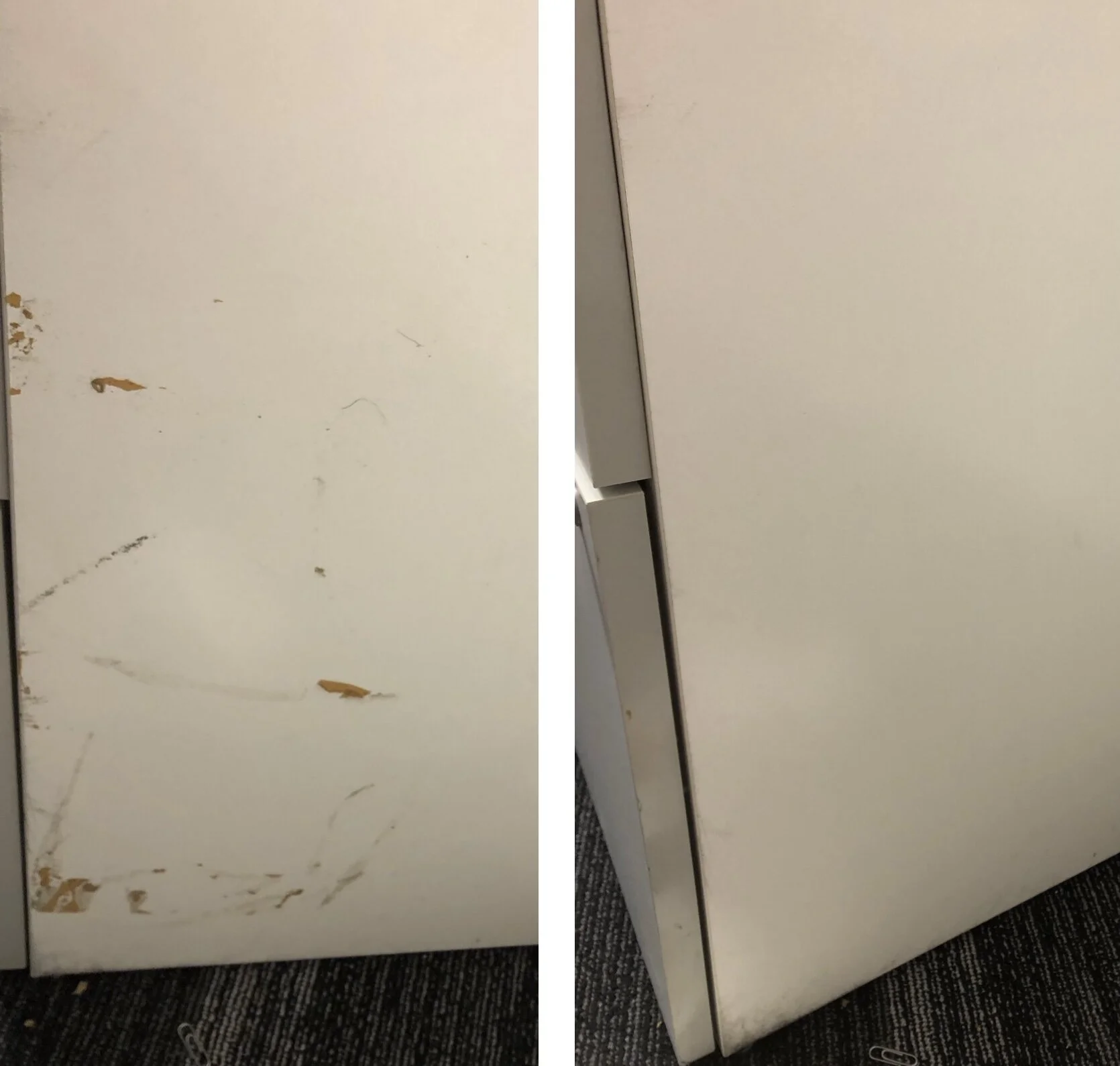 Before/after cleaning cabinets