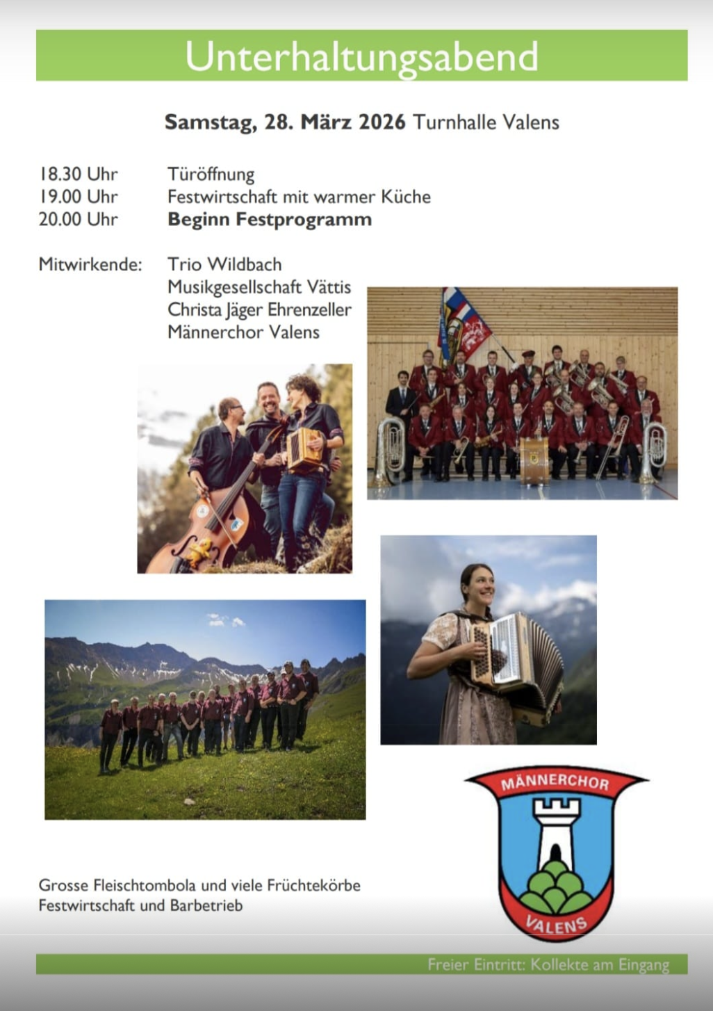 Unterhaltungsabend Männerchor Valens