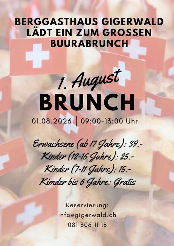 Brunch Berggasthaus Gigerwald (1. August)